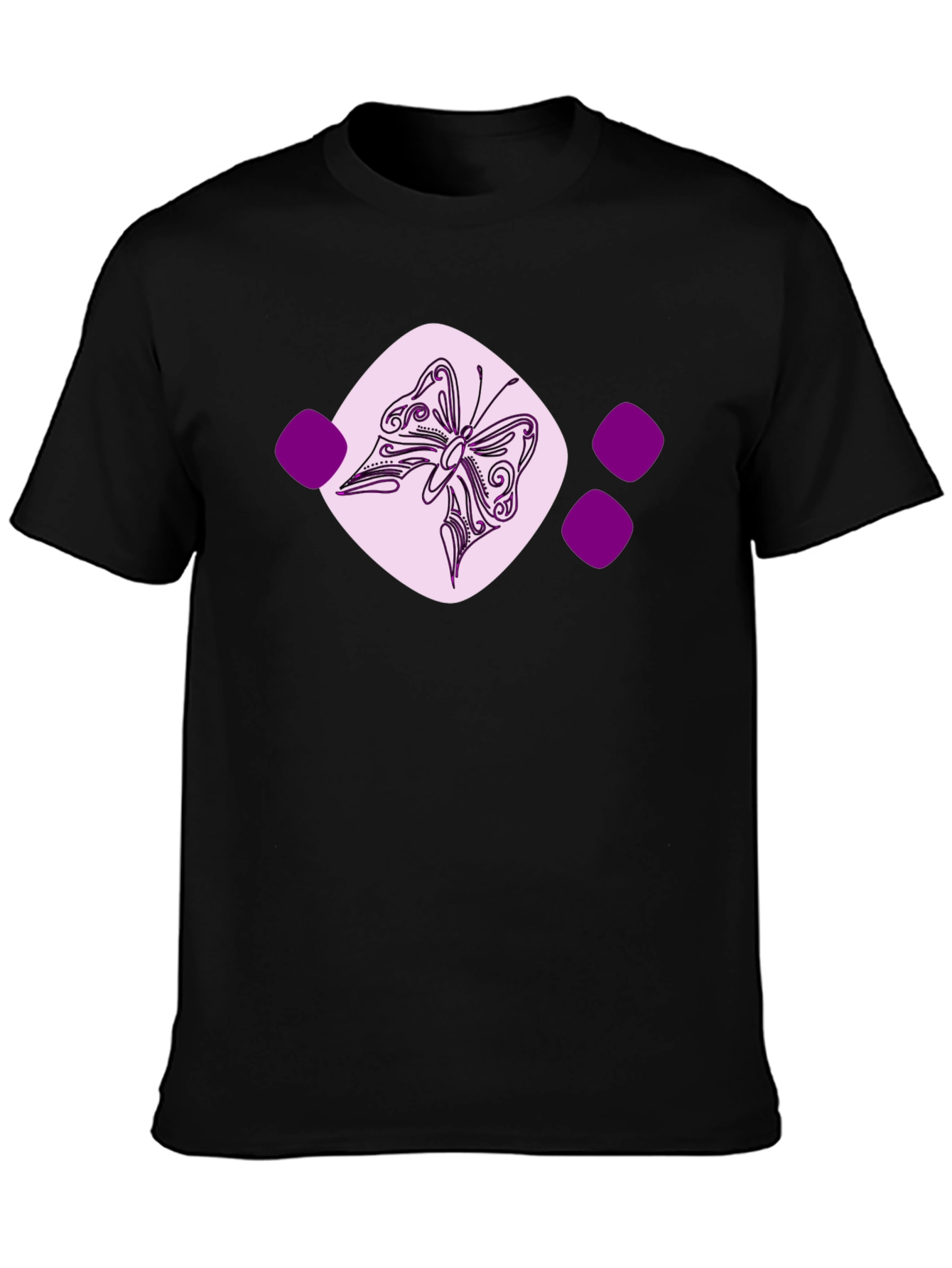 Butterfly Graphic Tee - Casual Black T-Shirt