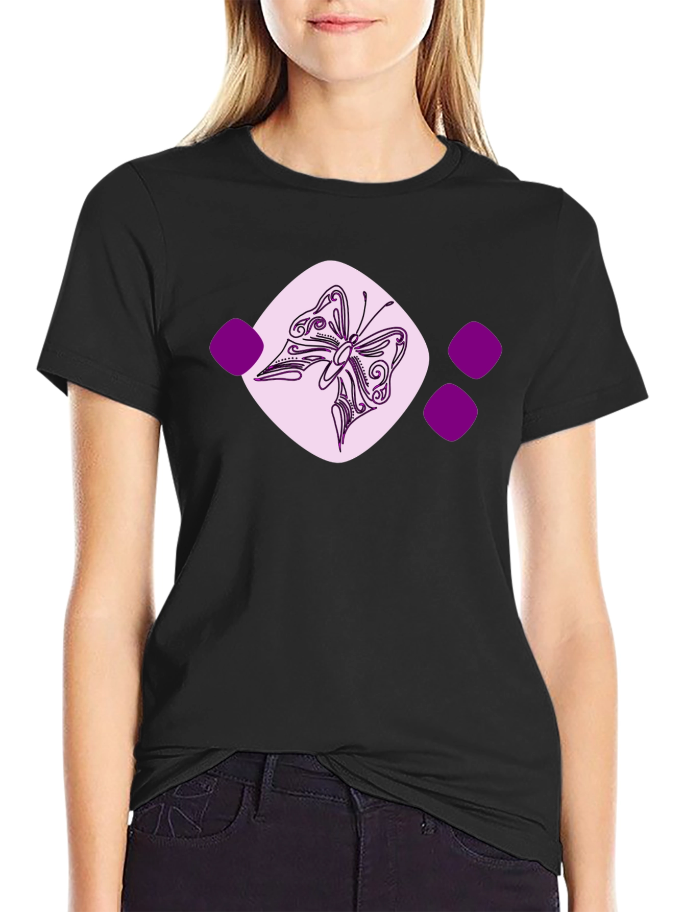 Butterfly Graphic Tee - Casual Black T-Shirt