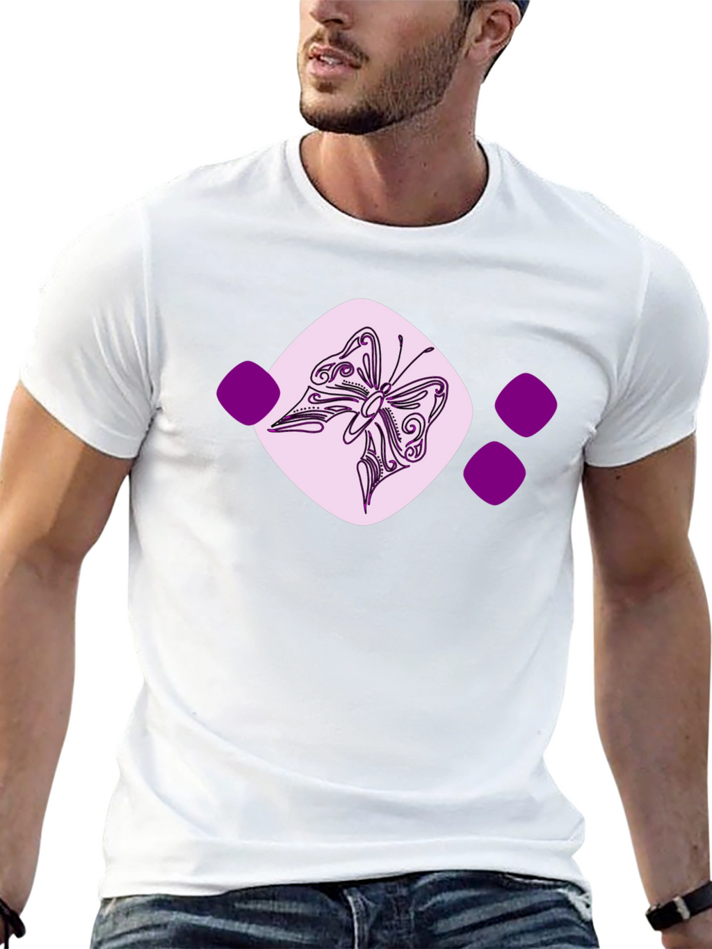 Butterfly Graphic Tee - Casual Black T-Shirt