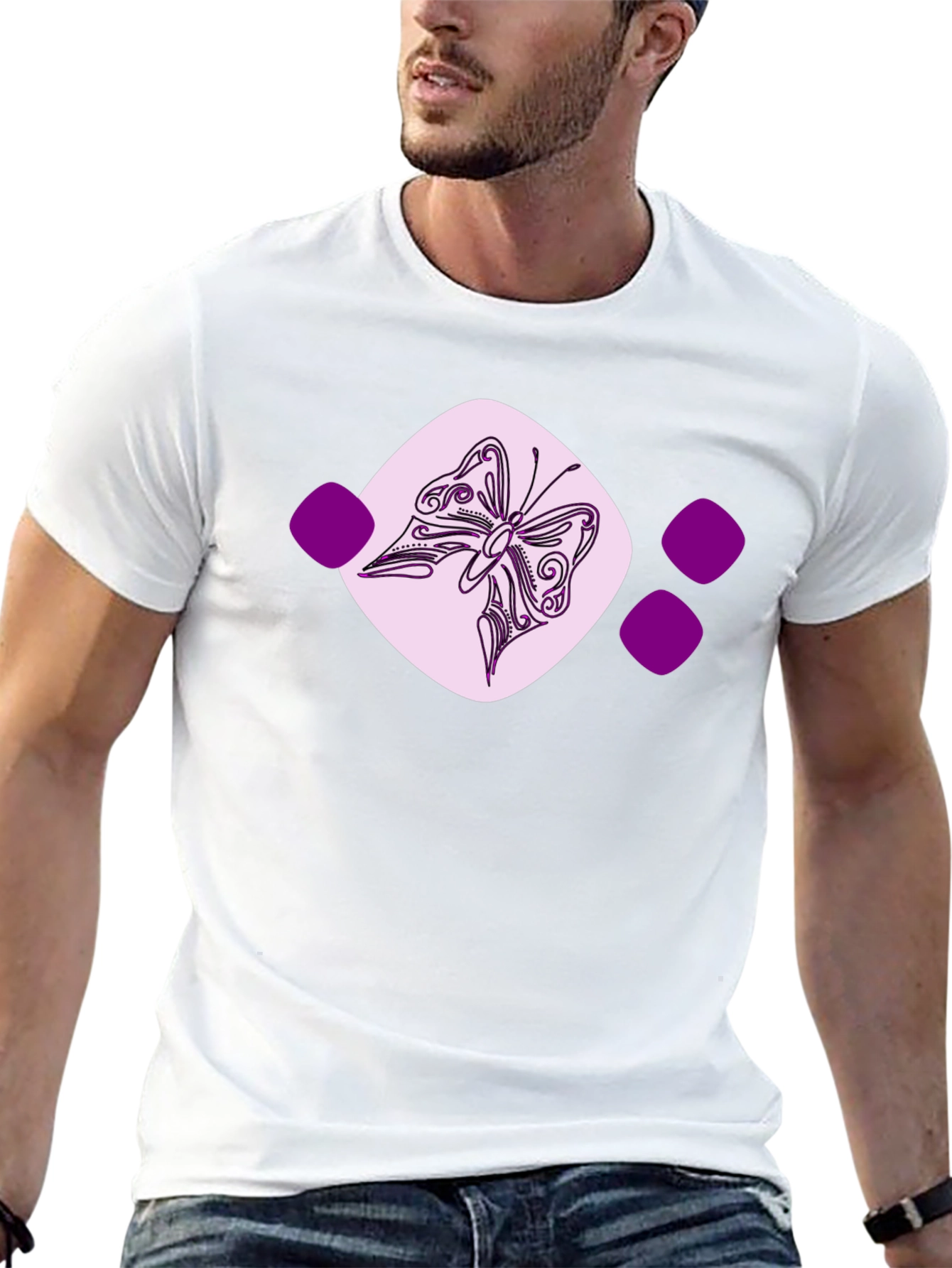 Butterfly Graphic Tee - Casual Black T-Shirt