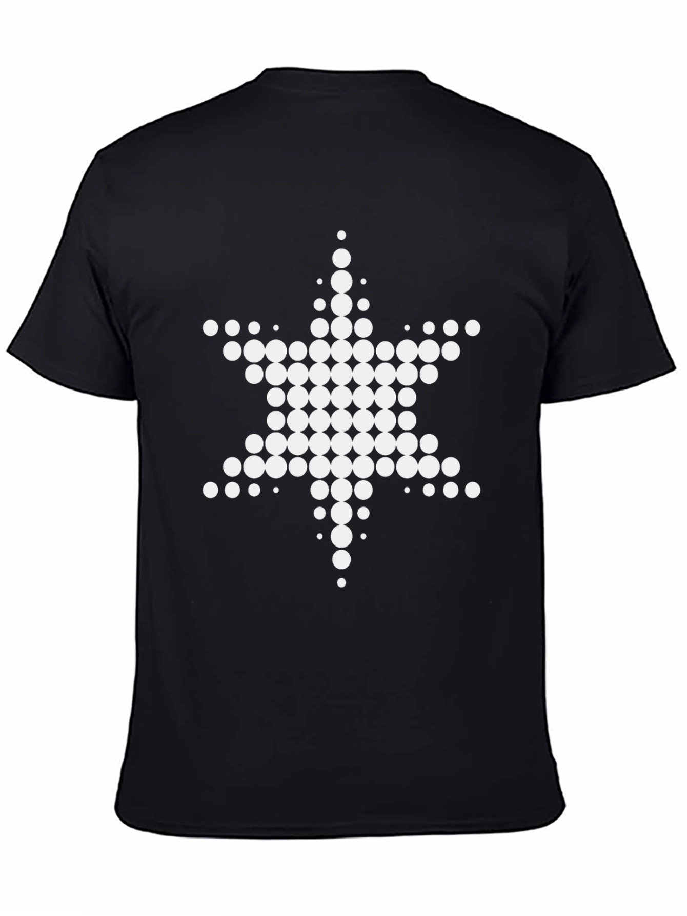 Geometric Star Dot Graphic Black T-Shirt