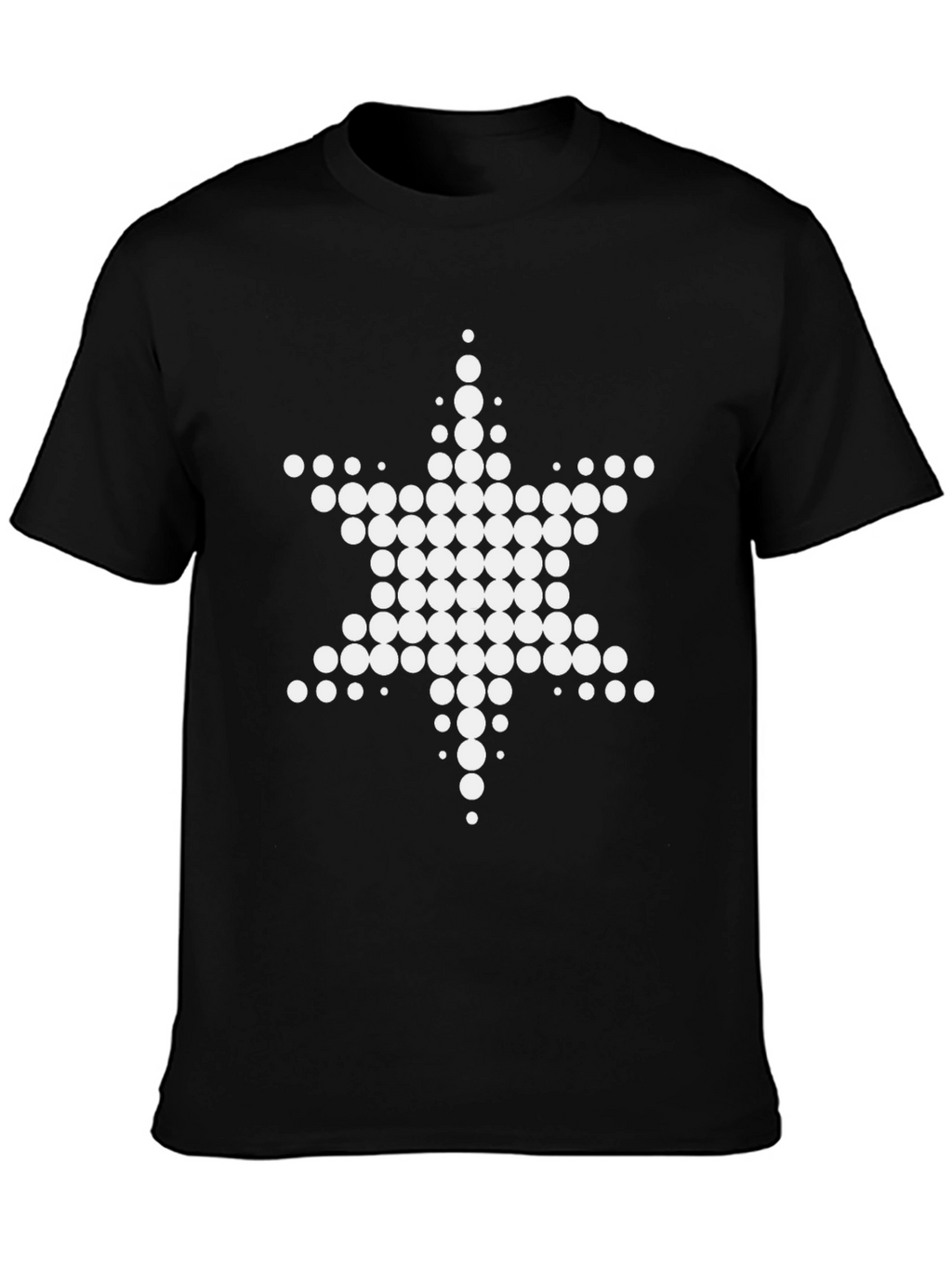 Geometric Star Dot Graphic Black T-Shirt