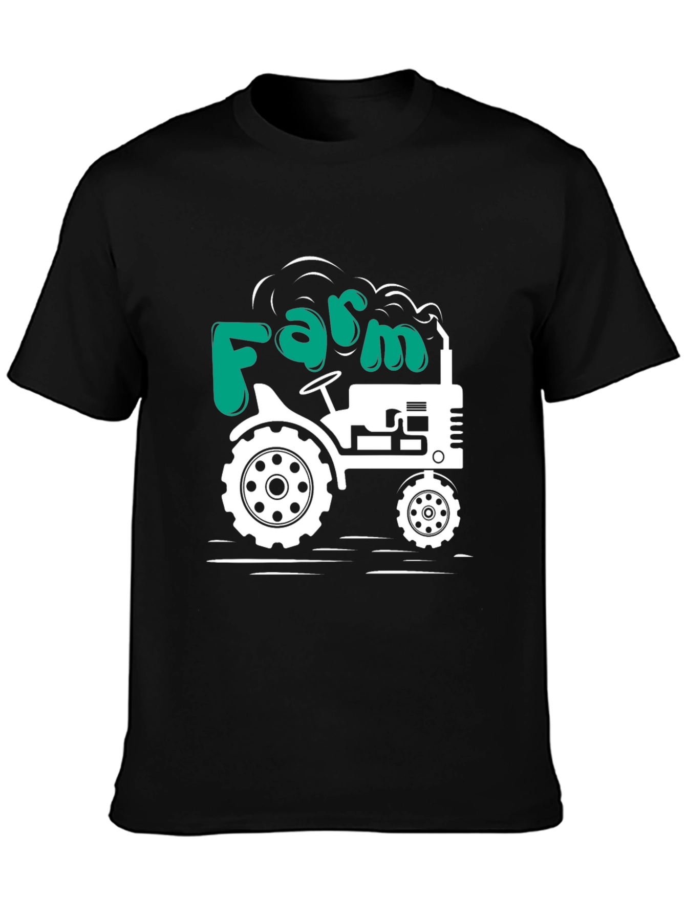 Farm Tractor Graphic T-Shirt - Mens Black Tee