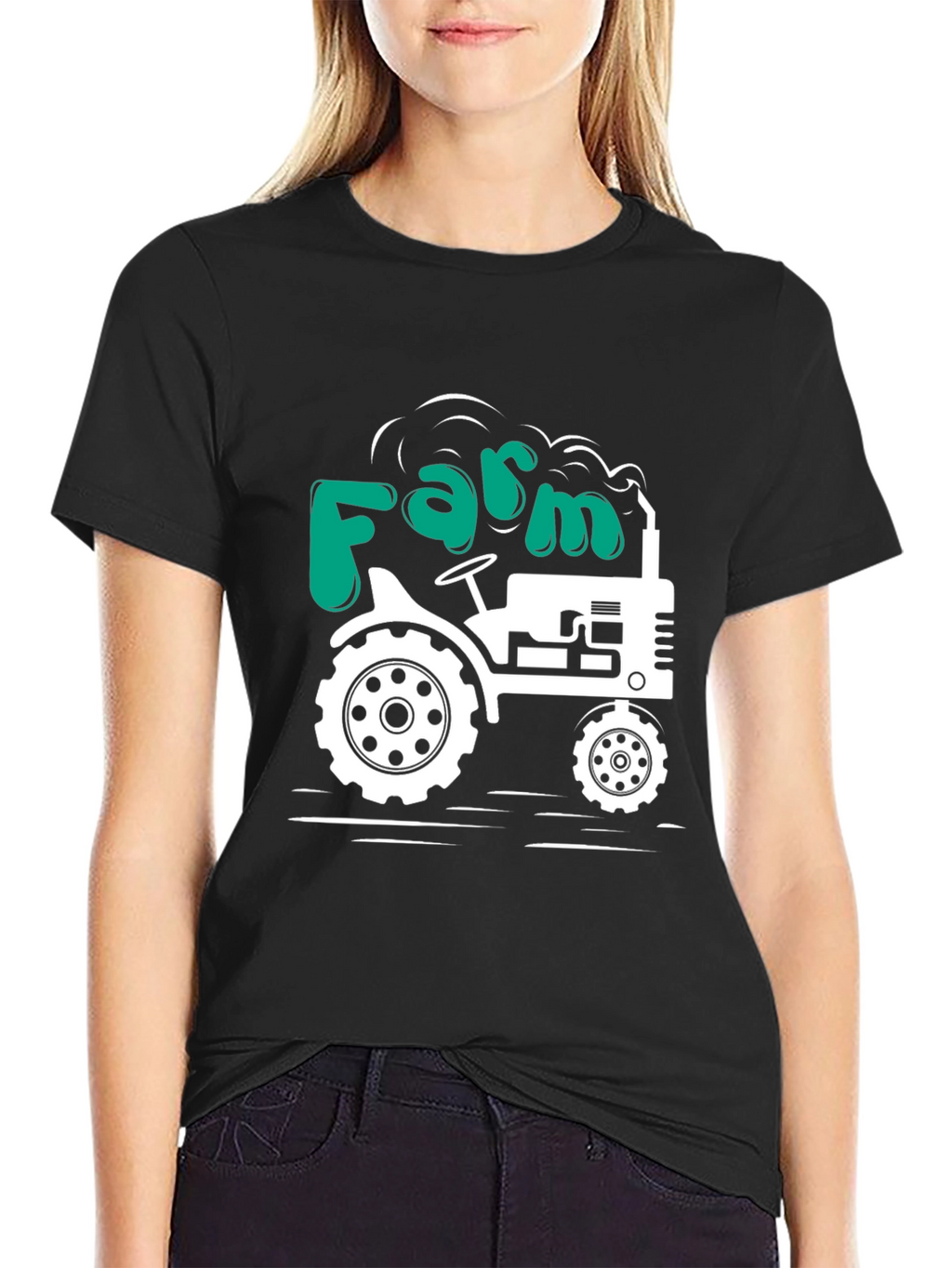 Farm Tractor Graphic T-Shirt - Mens Black Tee
