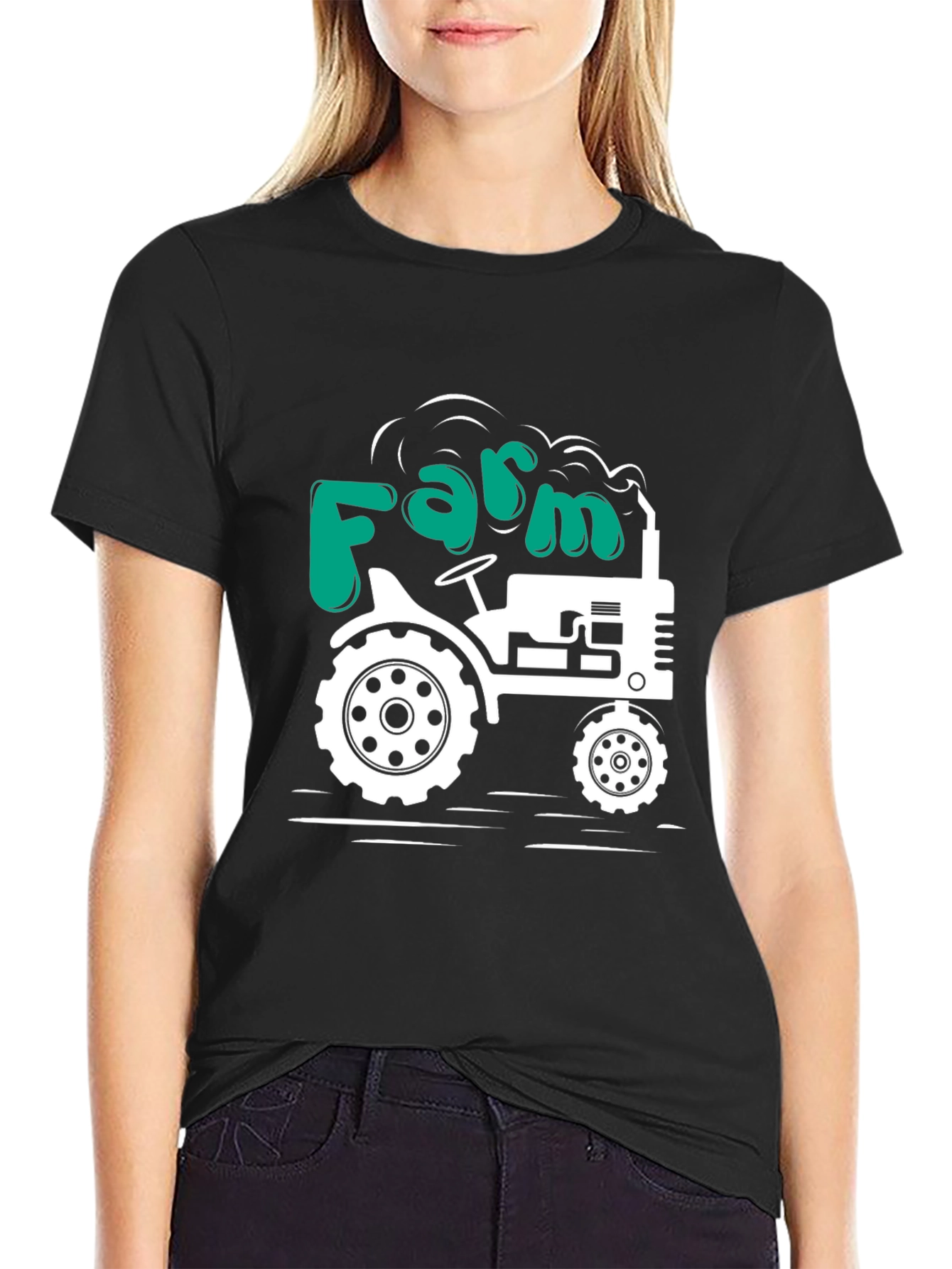 Farm Tractor Graphic T-Shirt - Mens Black Tee