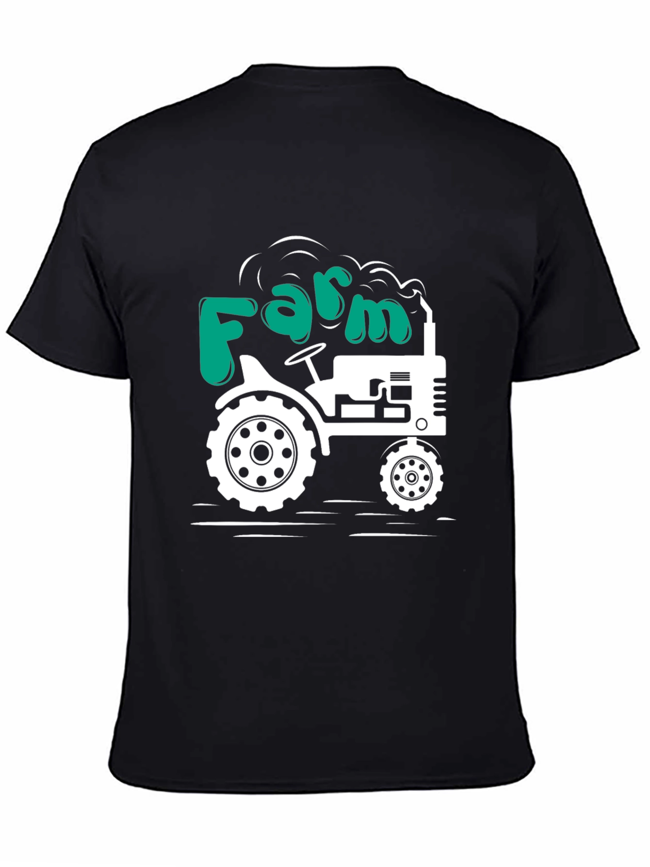Farm Tractor Graphic T-Shirt - Mens Black Tee