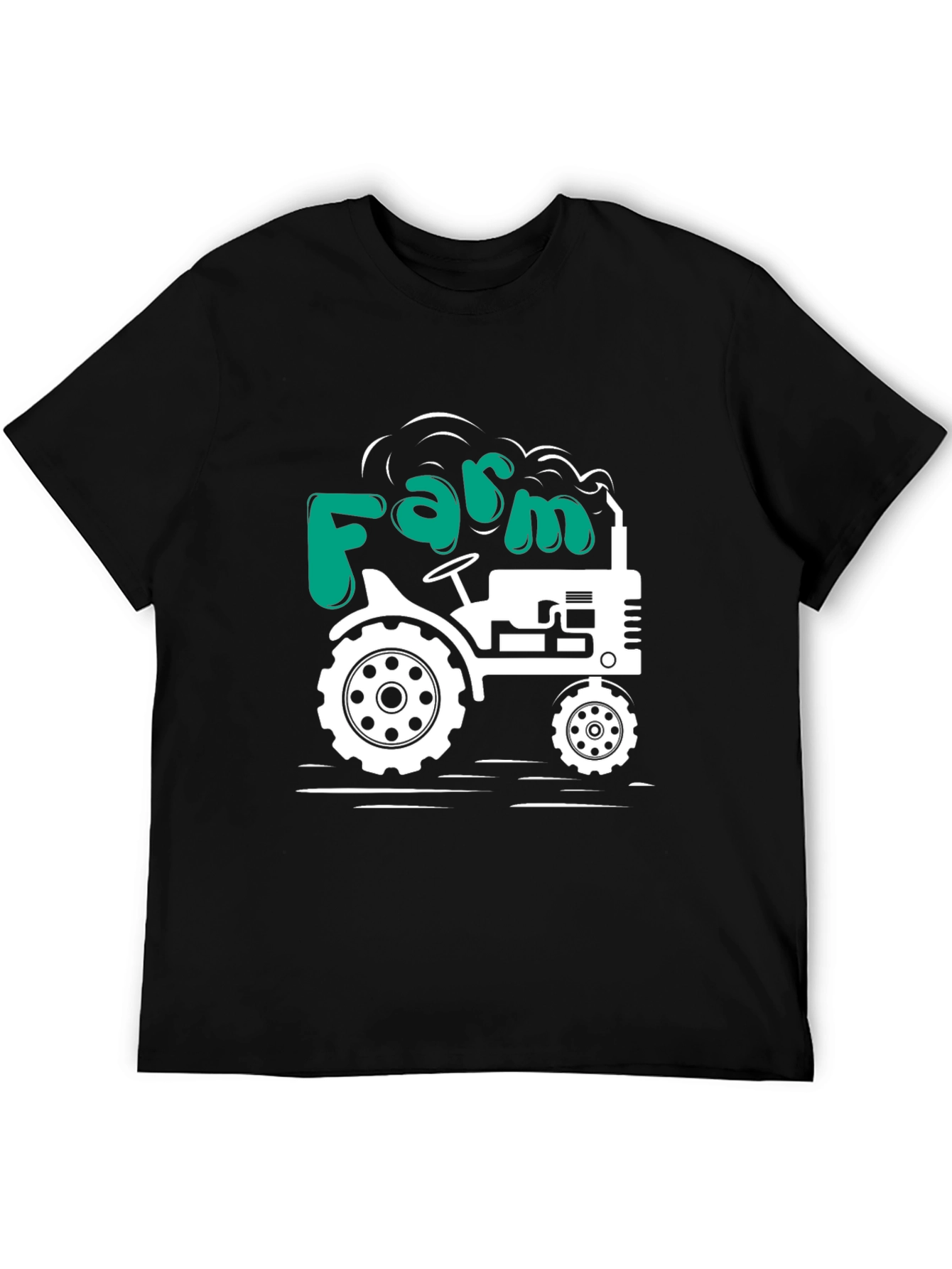 Farm Tractor Graphic T-Shirt - Mens Black Tee