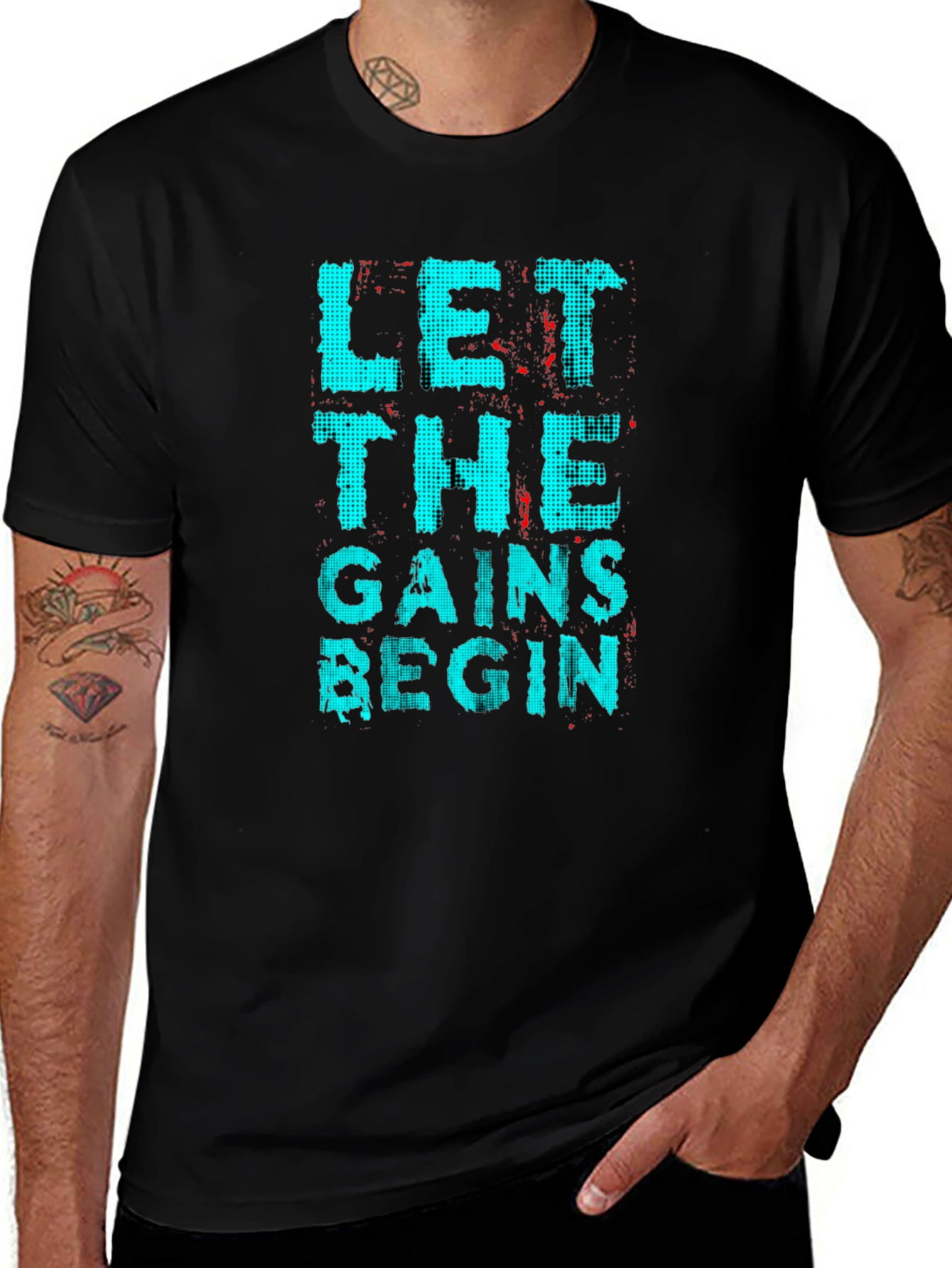 Let The Gains Begin Black Graphic T-Shirt
