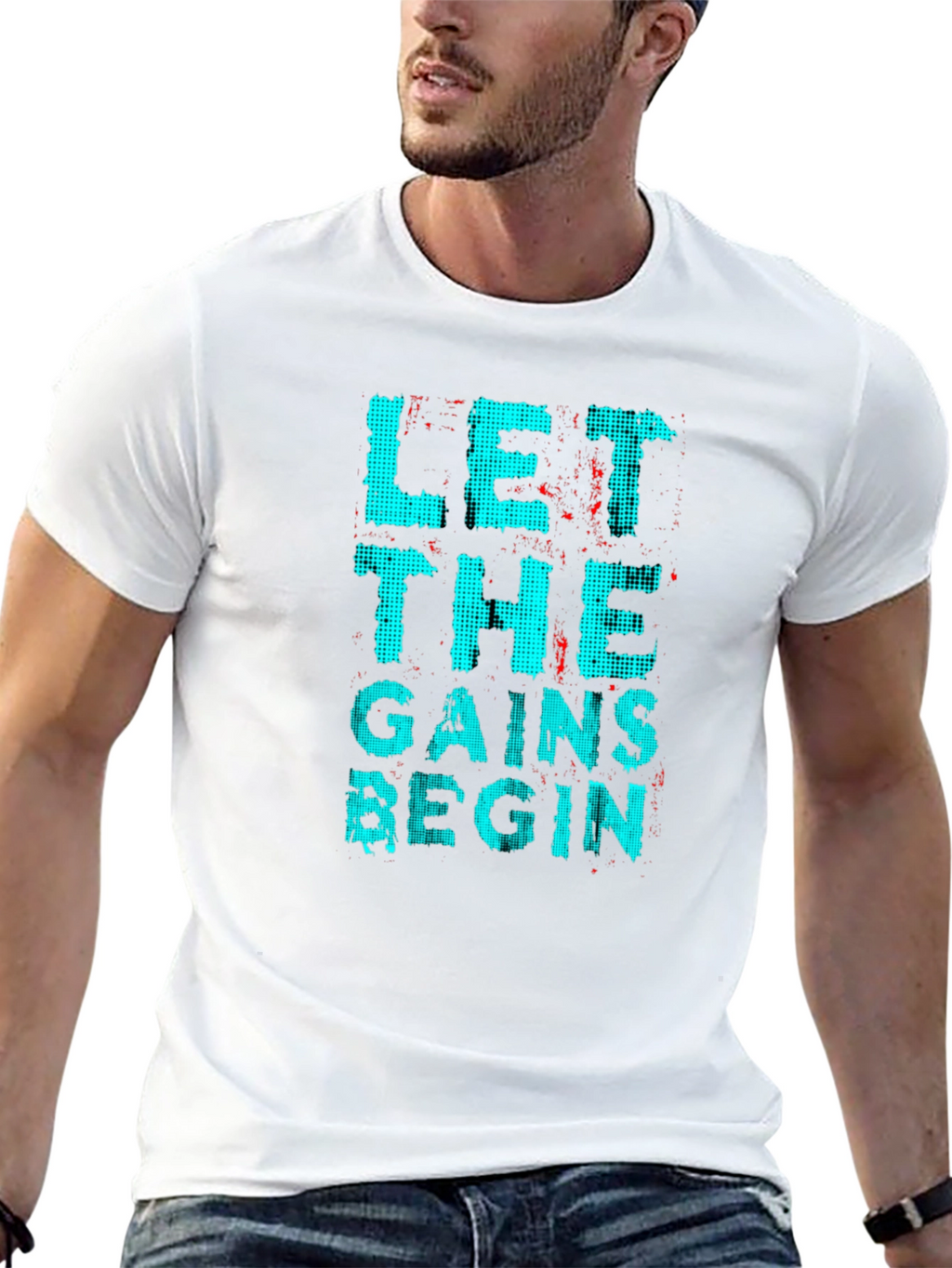 Let The Gains Begin Black Graphic T-Shirt