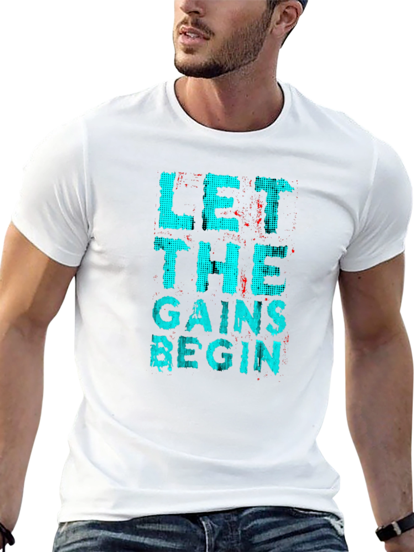 Let The Gains Begin Black Graphic T-Shirt