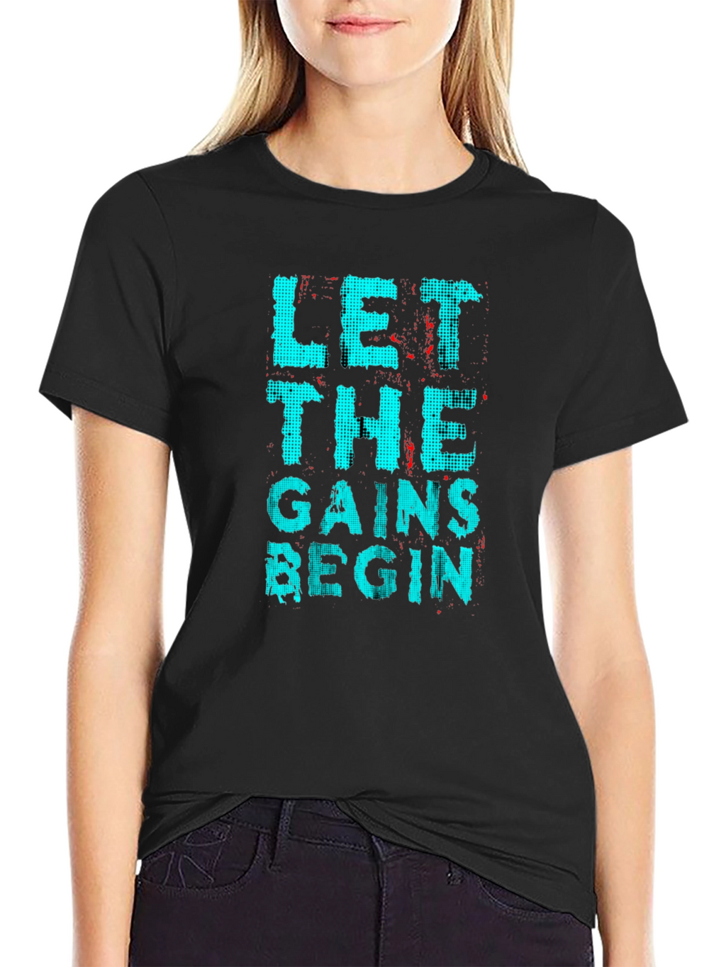 Let The Gains Begin Black Graphic T-Shirt