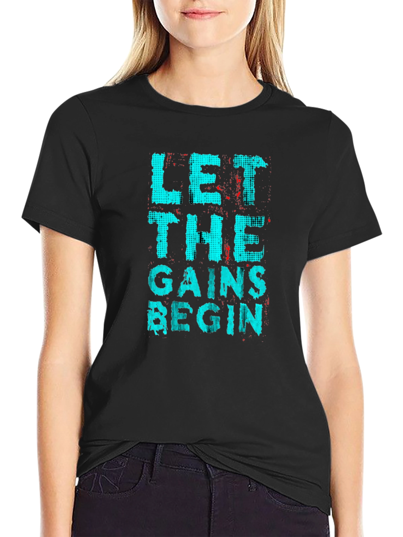 Let The Gains Begin Black Graphic T-Shirt