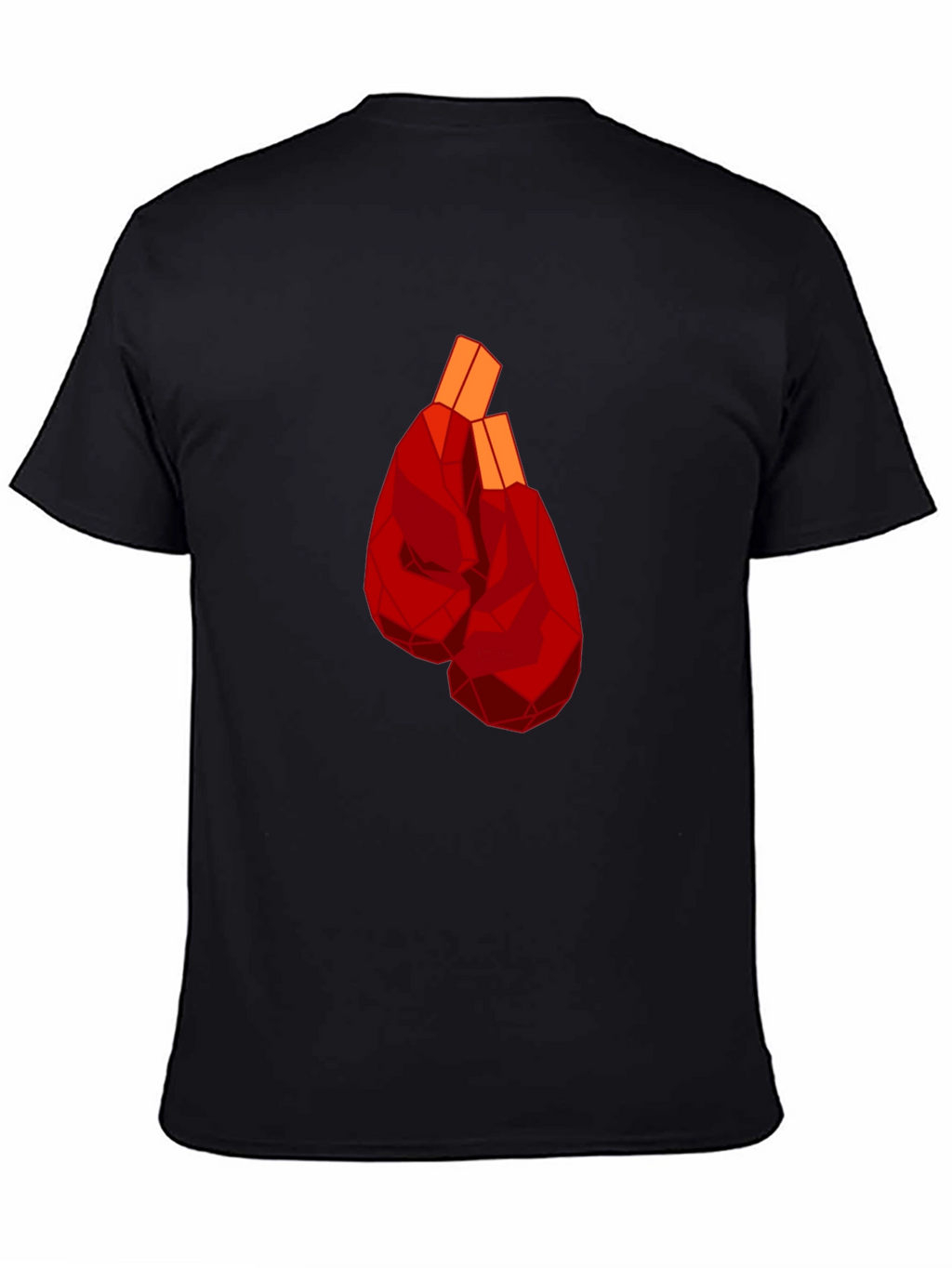 Geometric Boxing Gloves Graphic Tee - Black