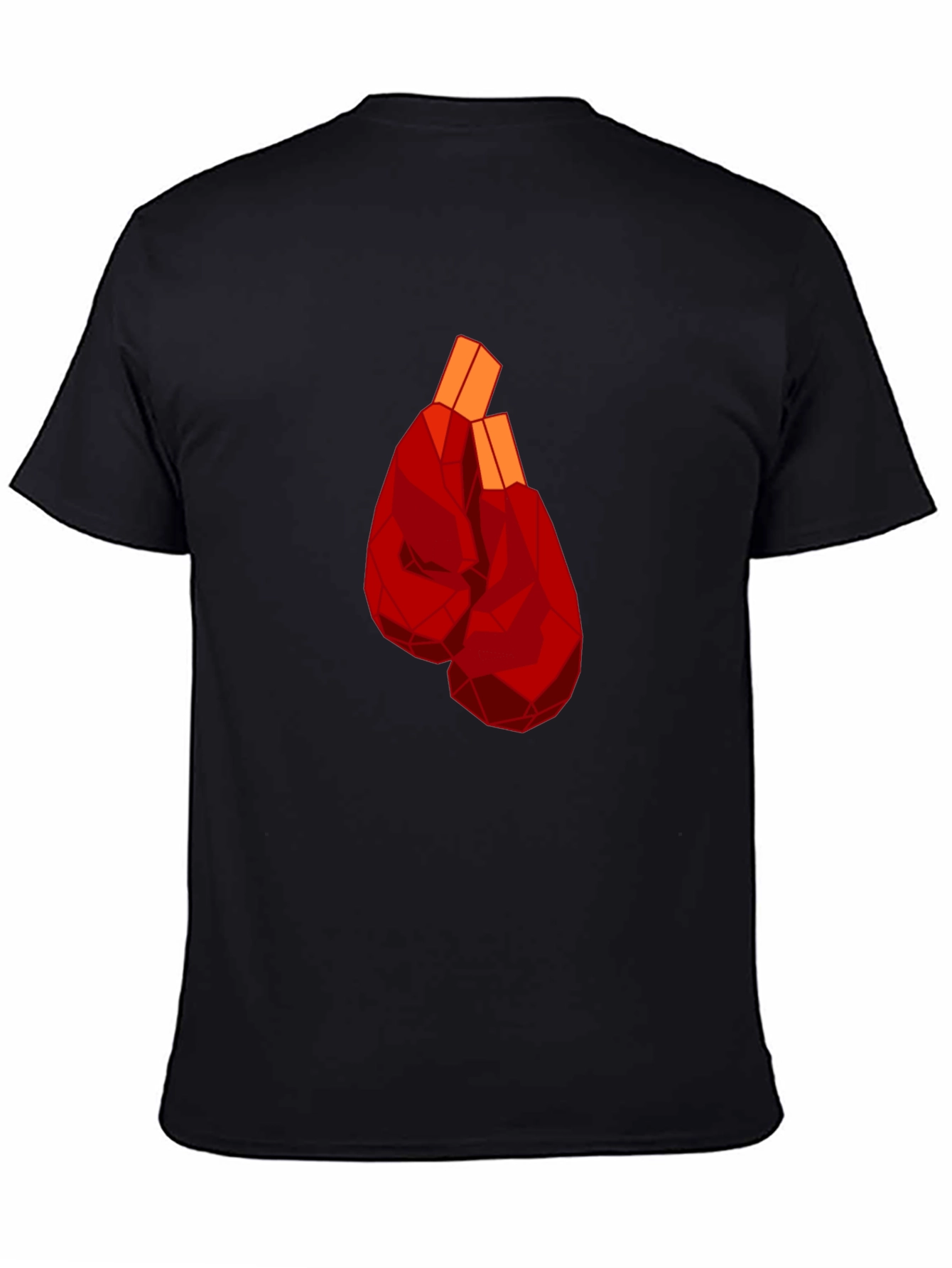 Geometric Boxing Gloves Graphic Tee - Black