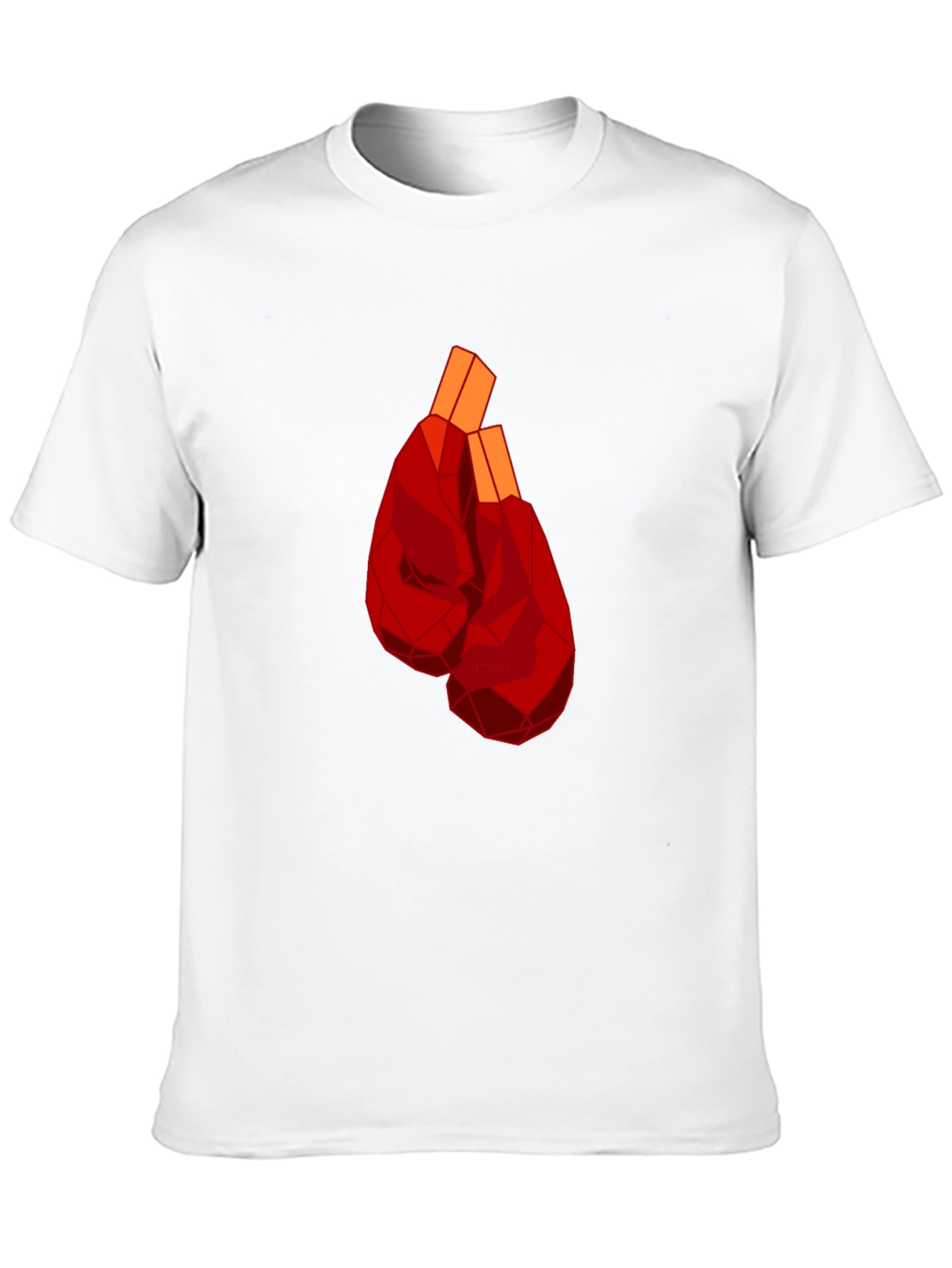 Geometric Boxing Gloves Graphic Tee - Black
