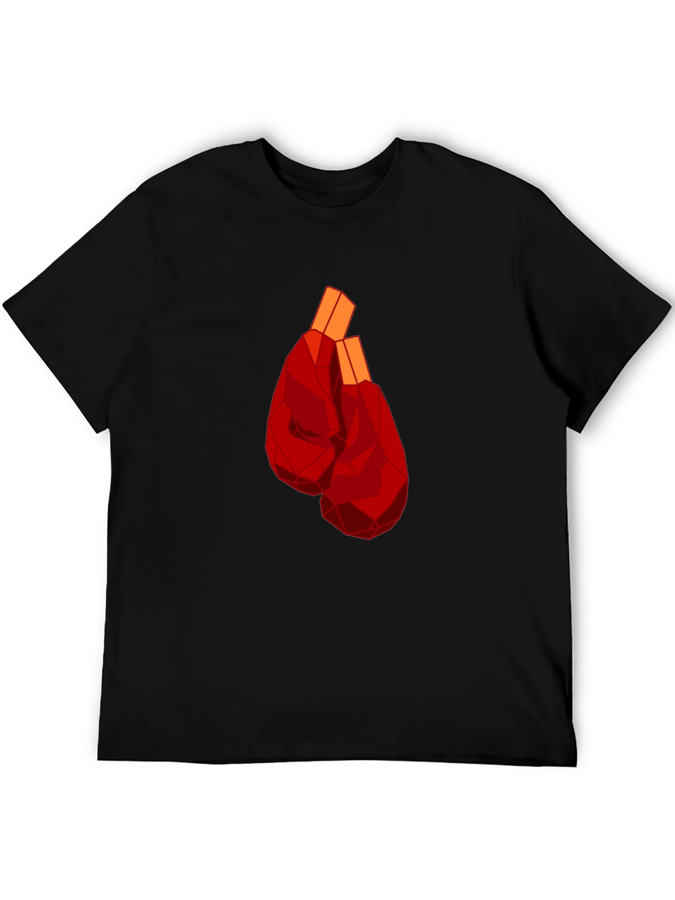 Geometric Boxing Gloves Graphic Tee - Black