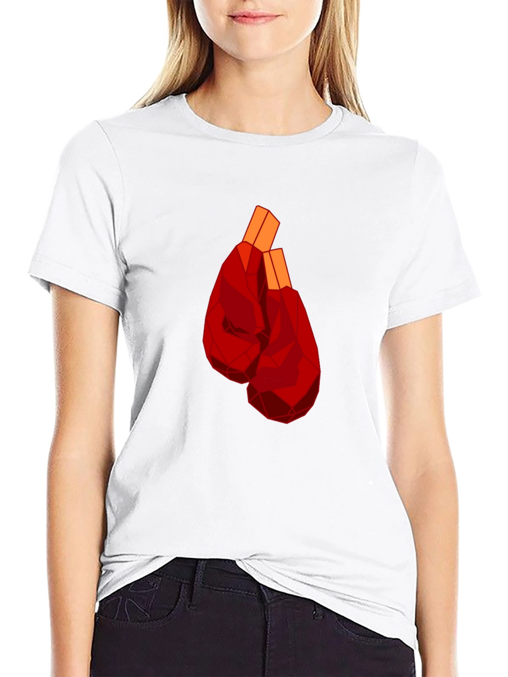 Geometric Boxing Gloves Graphic Tee - Black