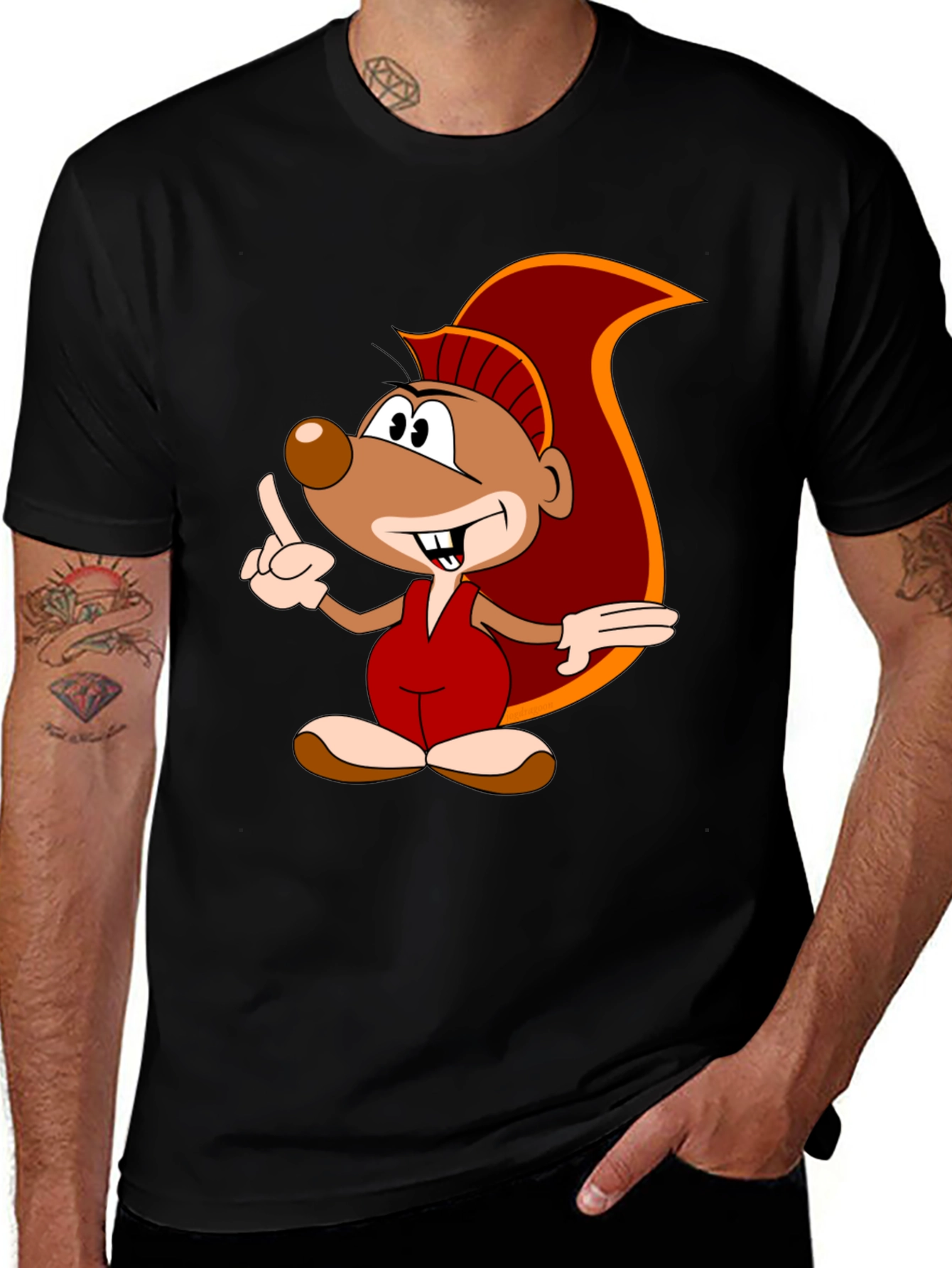 Cartoon Squirrel Graphic Tee
