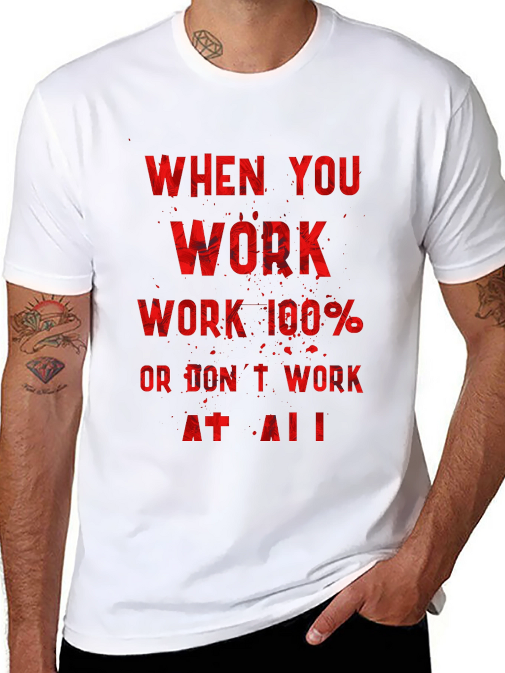 Motivational Workout T-Shirt - Work 100%