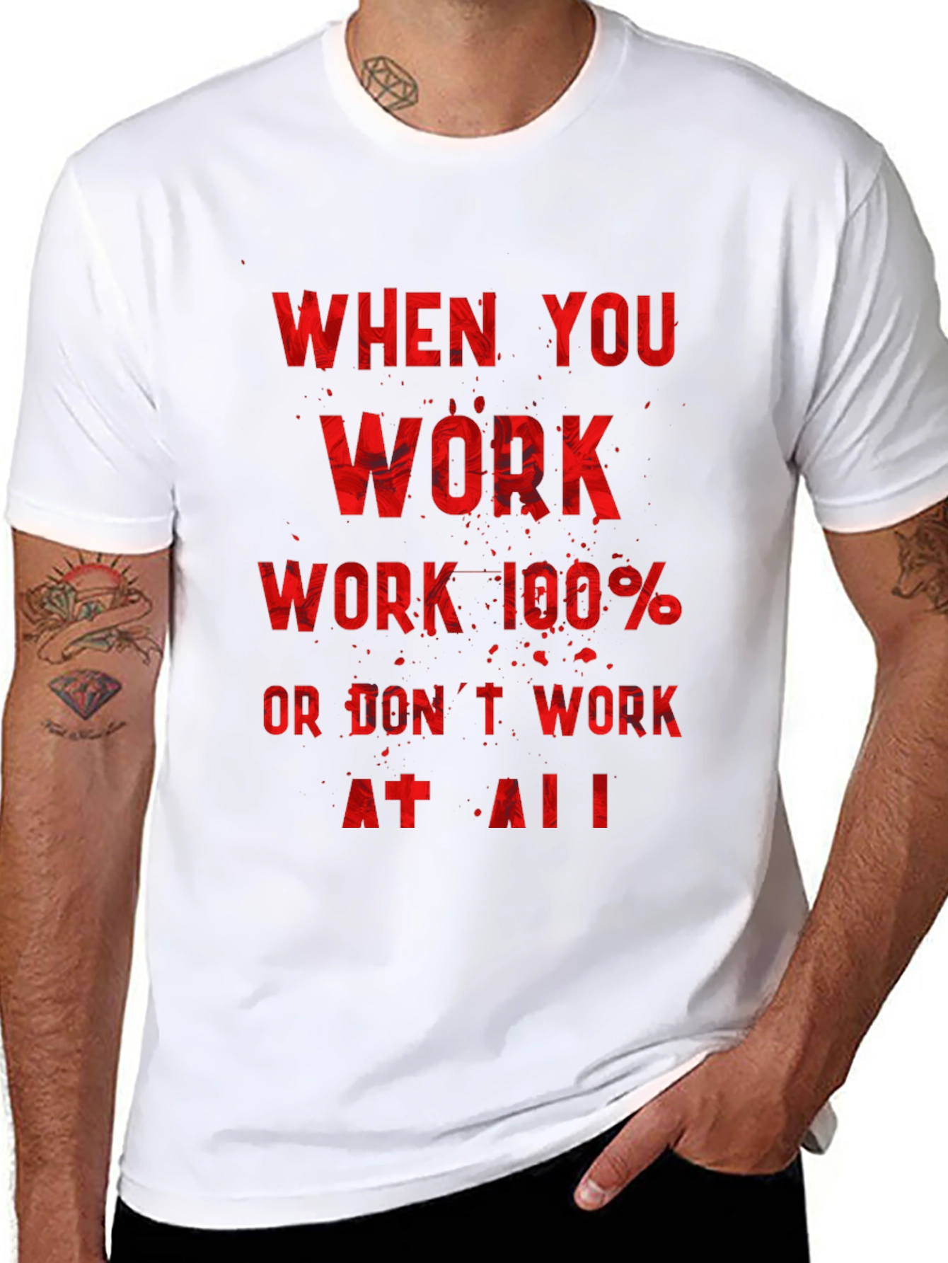 Motivational Workout T-Shirt - Work 100%