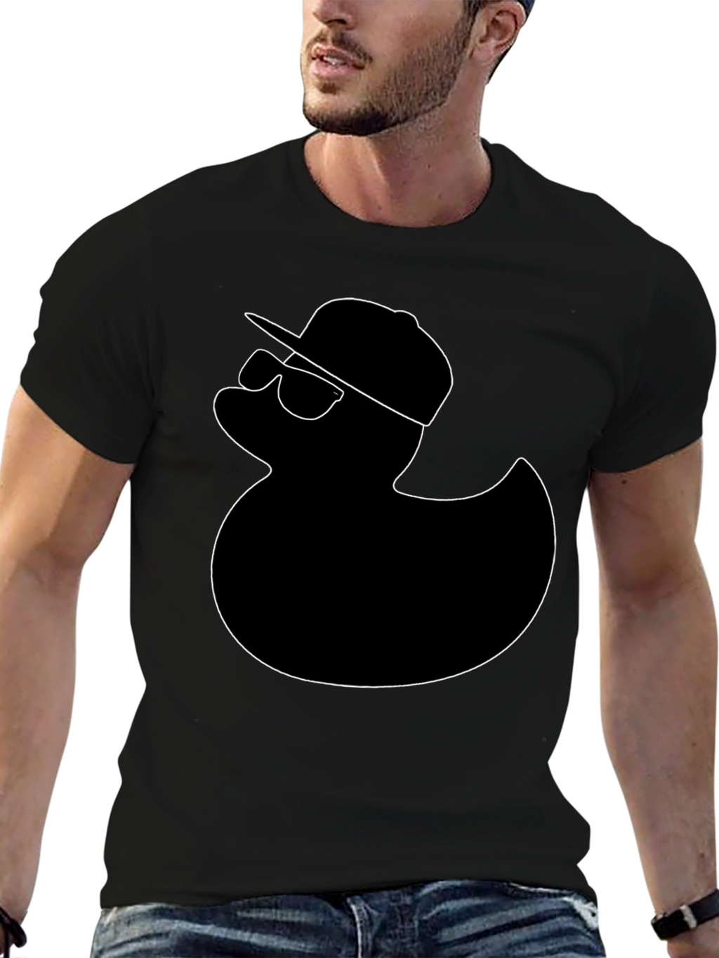 Cool Duck Graphic Tee - Black Cotton T-Shirt