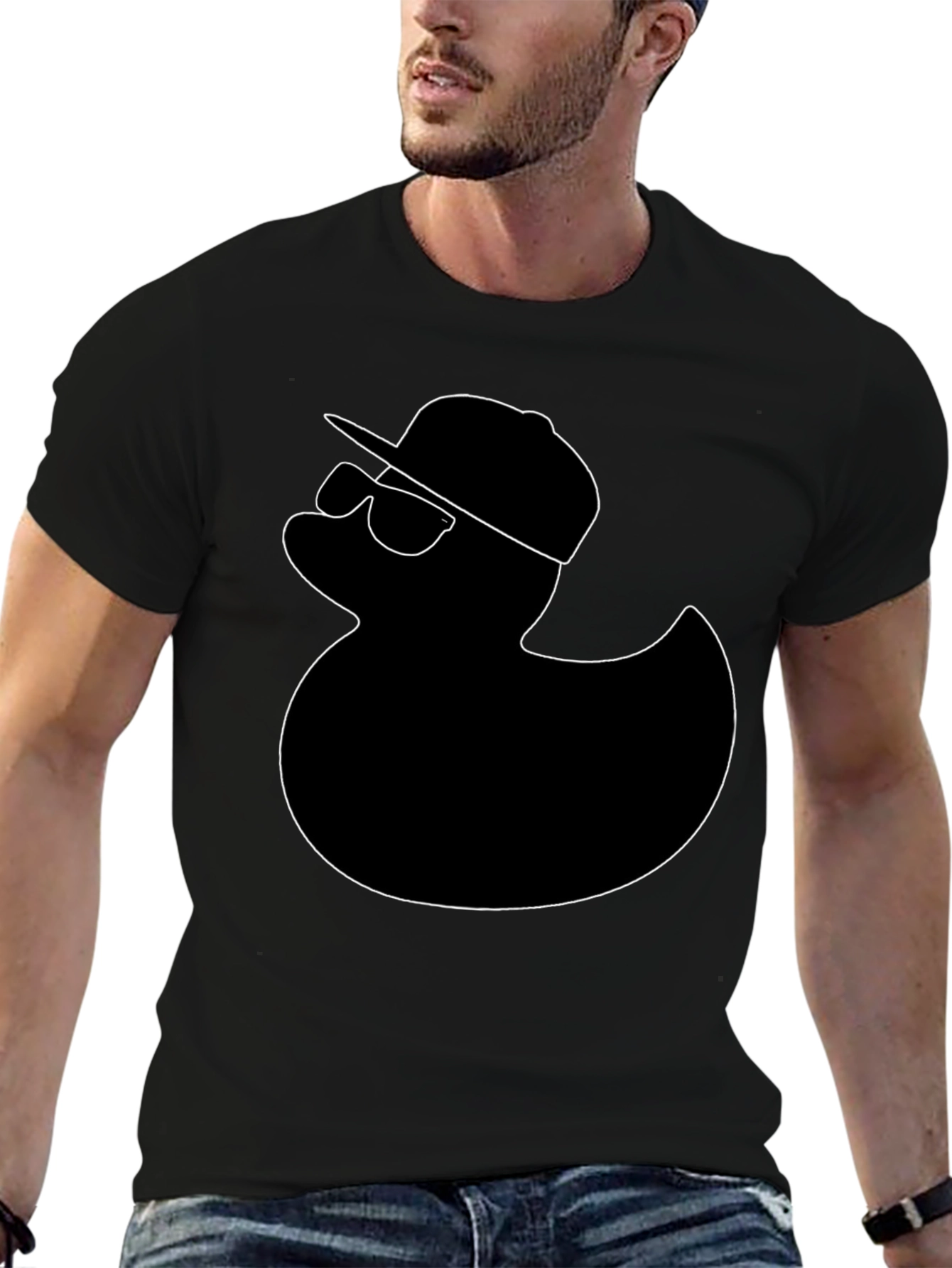 Cool Duck Graphic Tee - Black Cotton T-Shirt