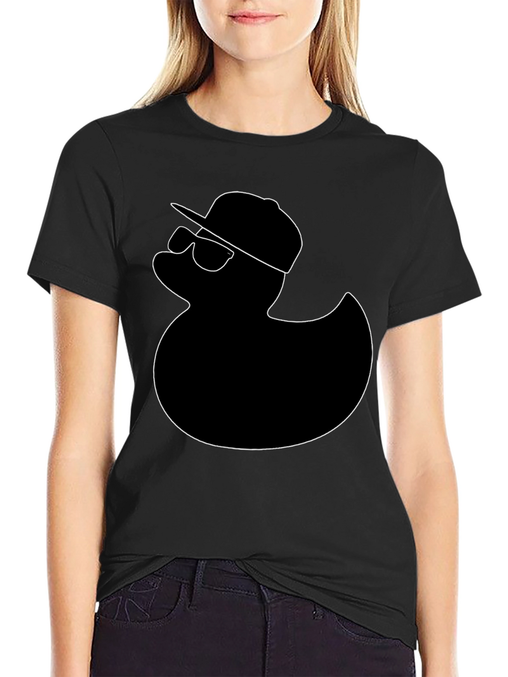 Cool Duck Graphic Tee - Black Cotton T-Shirt