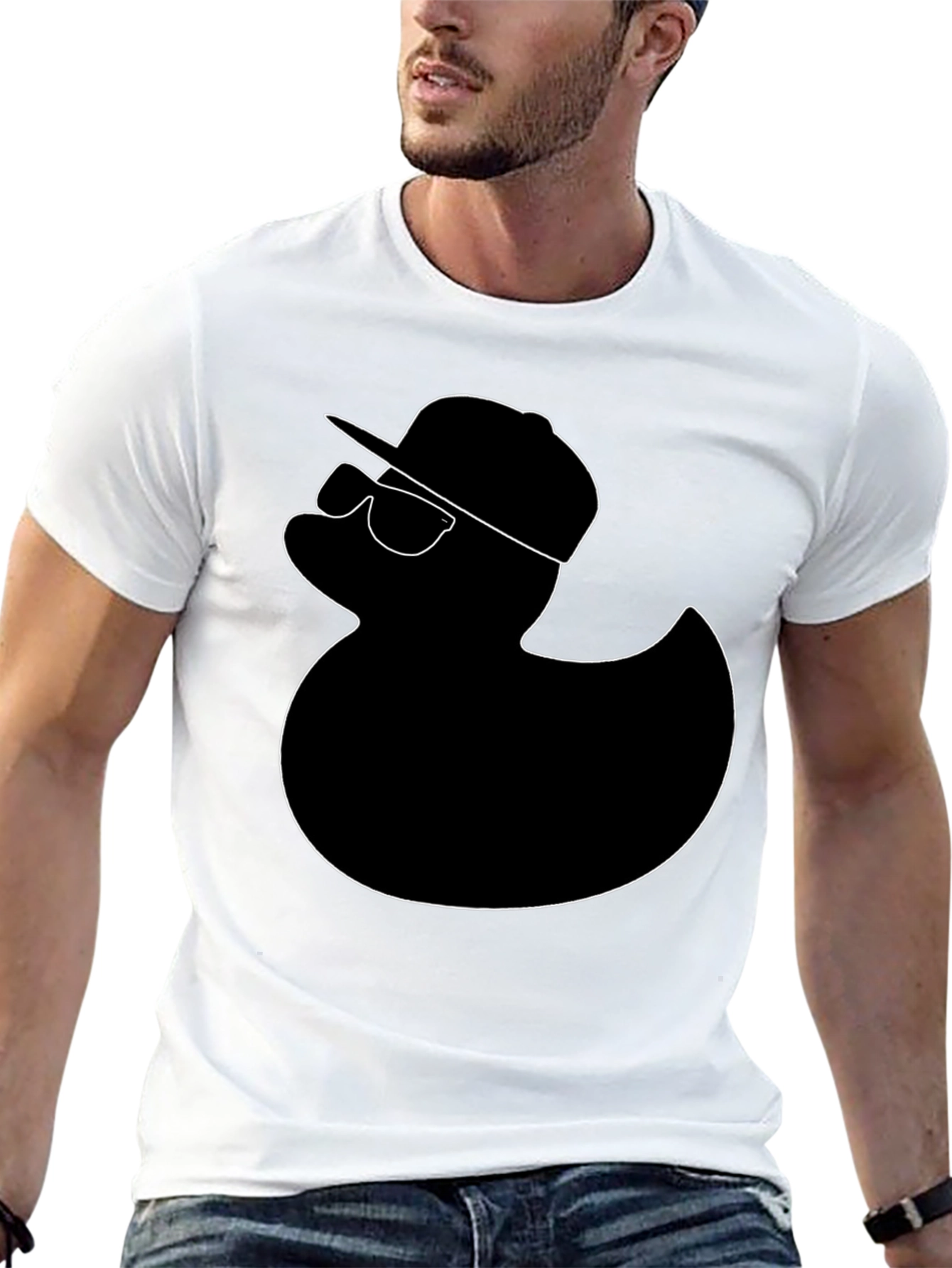 Cool Duck Graphic Tee - Black Cotton T-Shirt