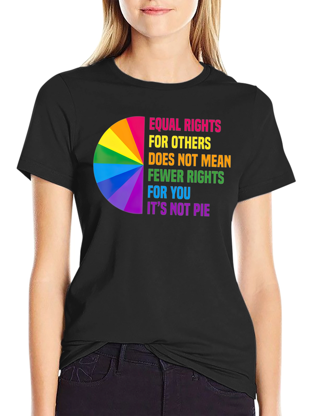 Equal Rights Rainbow Pie Chart T-Shirt