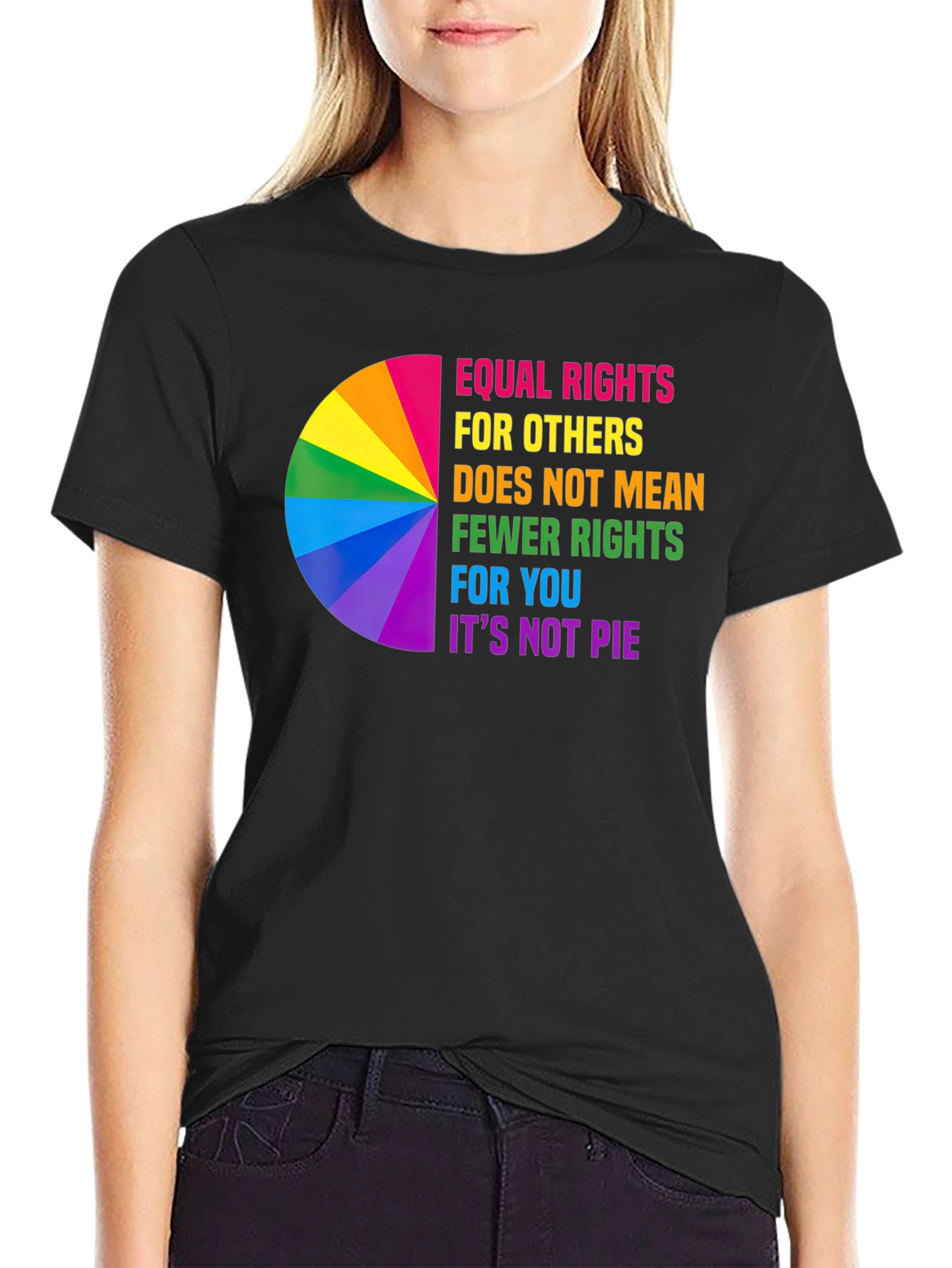 Equal Rights Rainbow Pie Chart T-Shirt