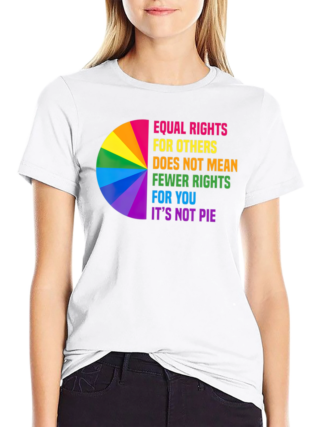 Equal Rights Rainbow Pie Chart T-Shirt