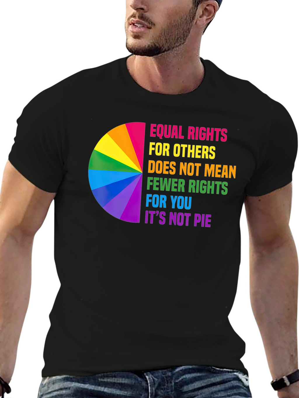 Equal Rights Rainbow Pie Chart T-Shirt
