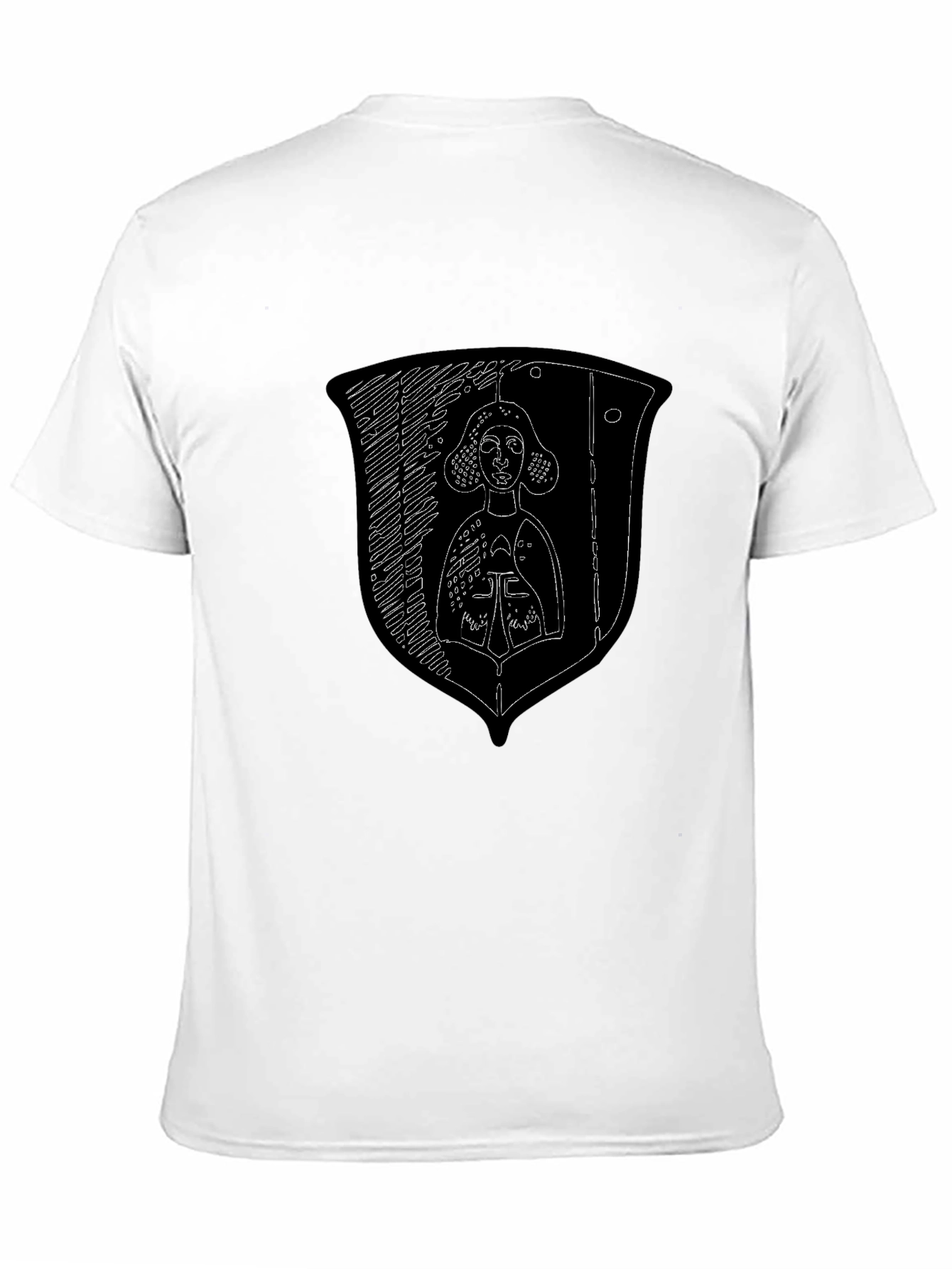 Medieval Knight Shield Graphic Tee - Black Cotton Shirt