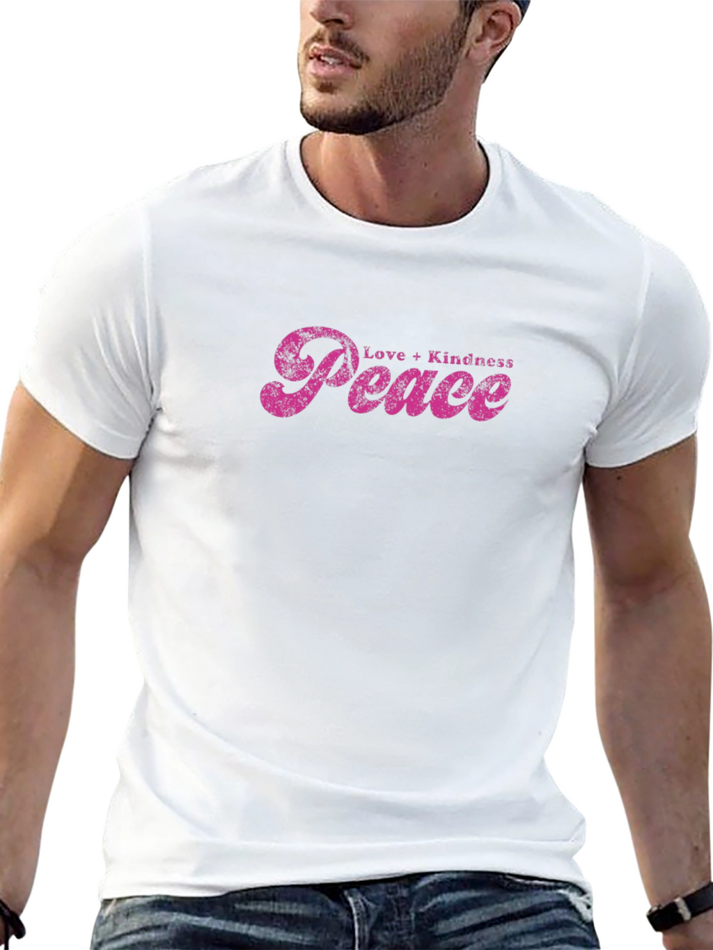 Love Kindness Peace Graphic Tee - Black