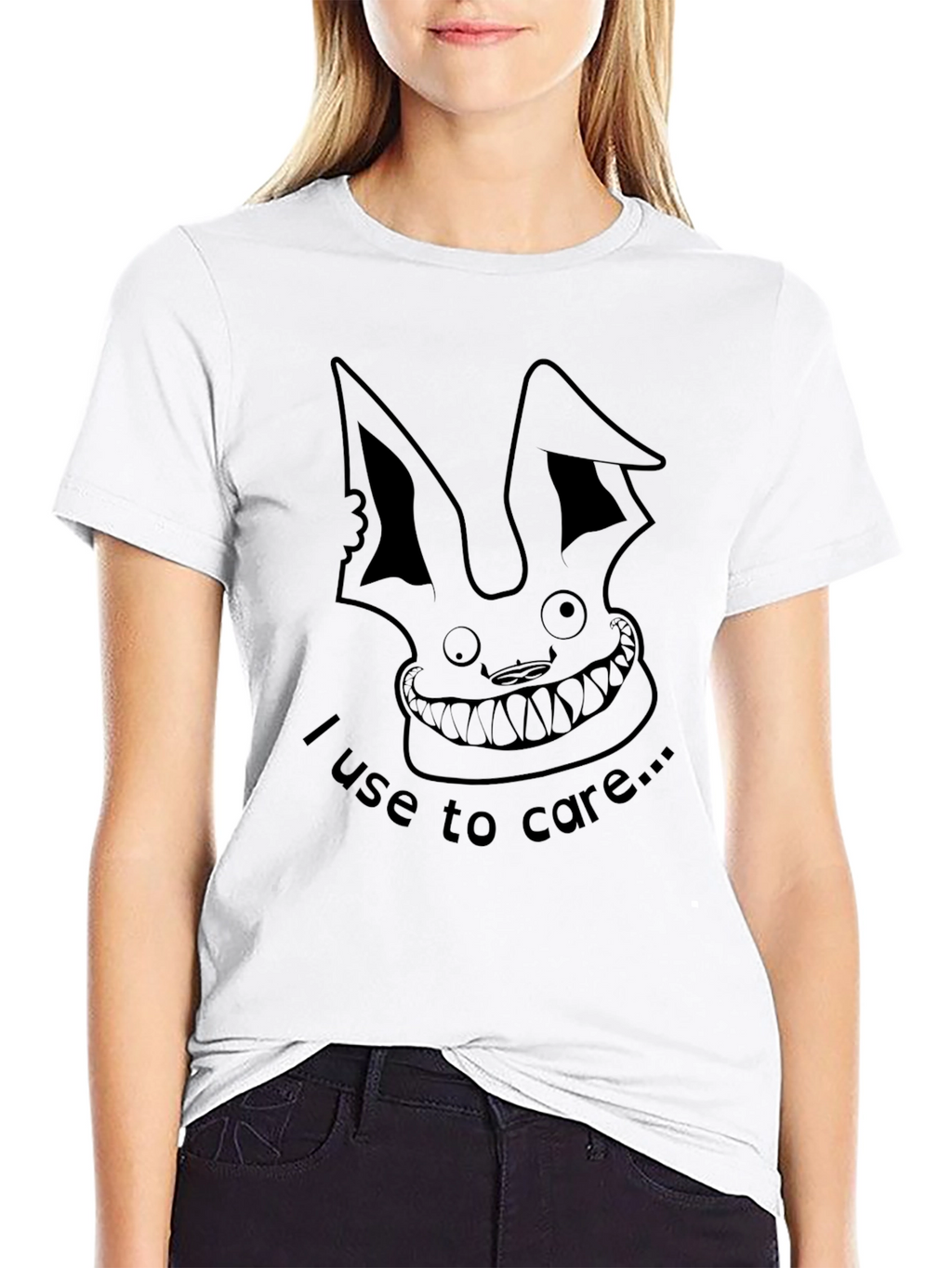 Edgy Rabbit Graphic Tee - I Use To Care