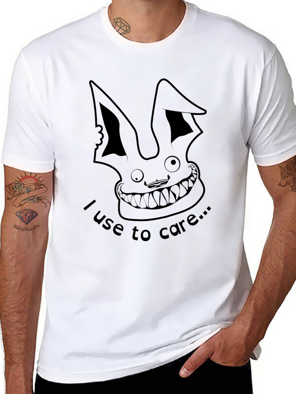 Edgy Rabbit Graphic Tee - I Use To Care
