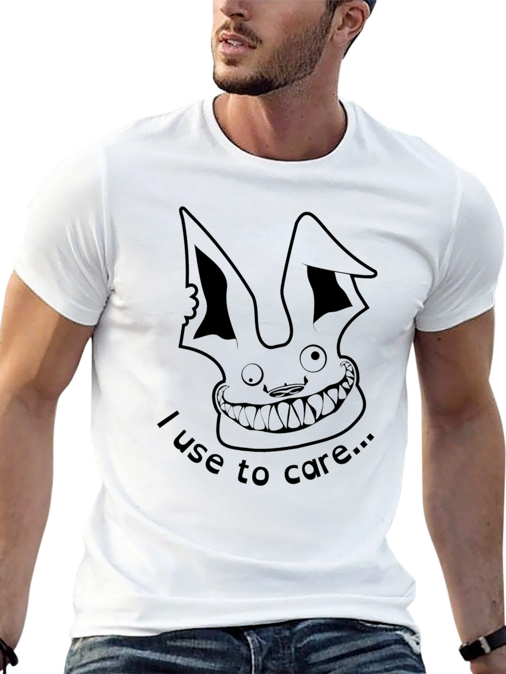 Edgy Rabbit Graphic Tee - I Use To Care