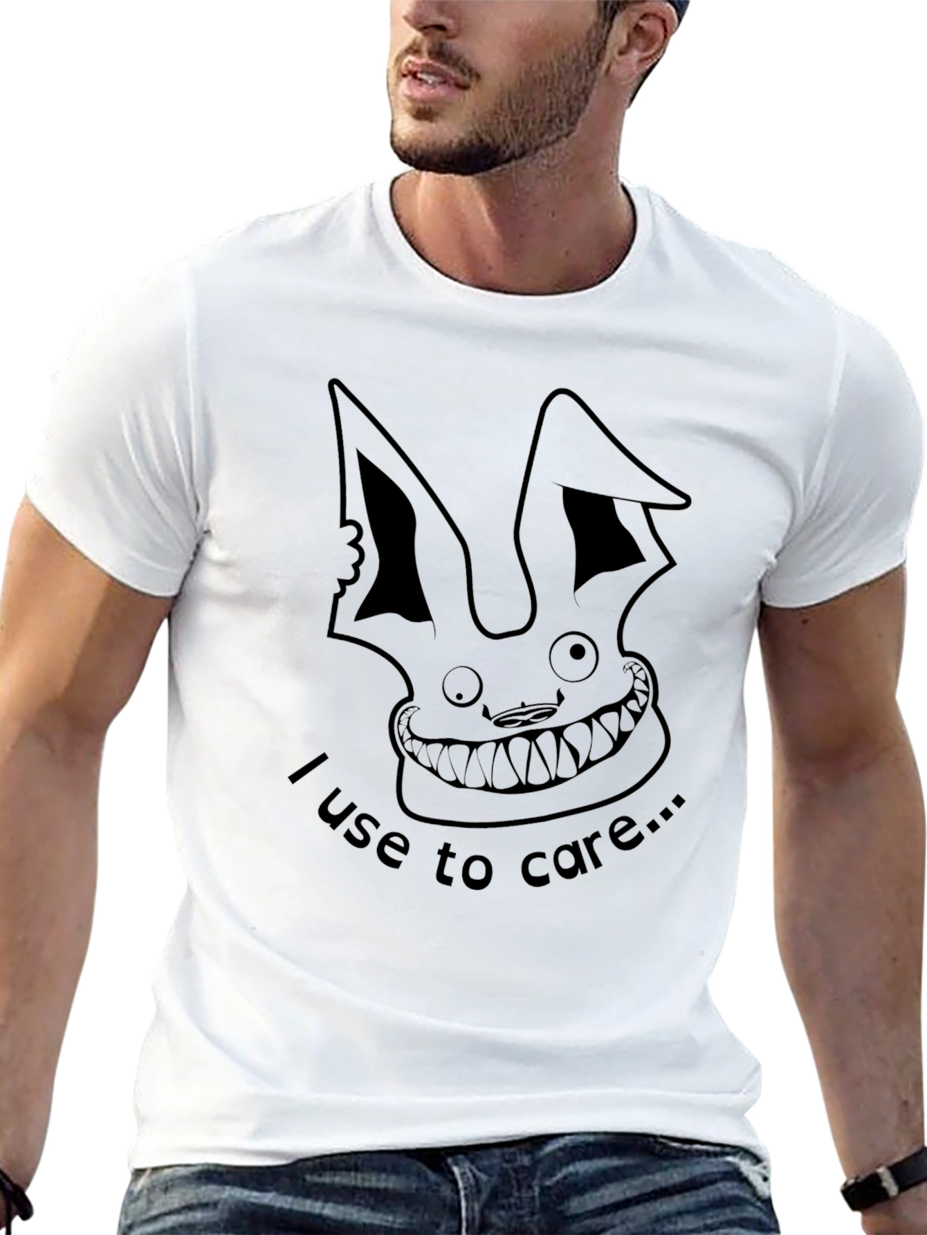 Edgy Rabbit Graphic Tee - I Use To Care