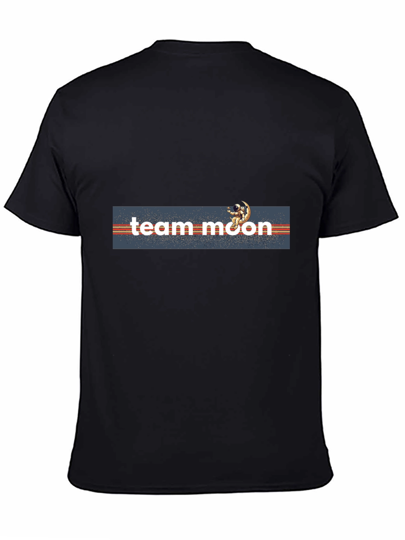 Team Moon Black T-Shirt - Astronaut Design