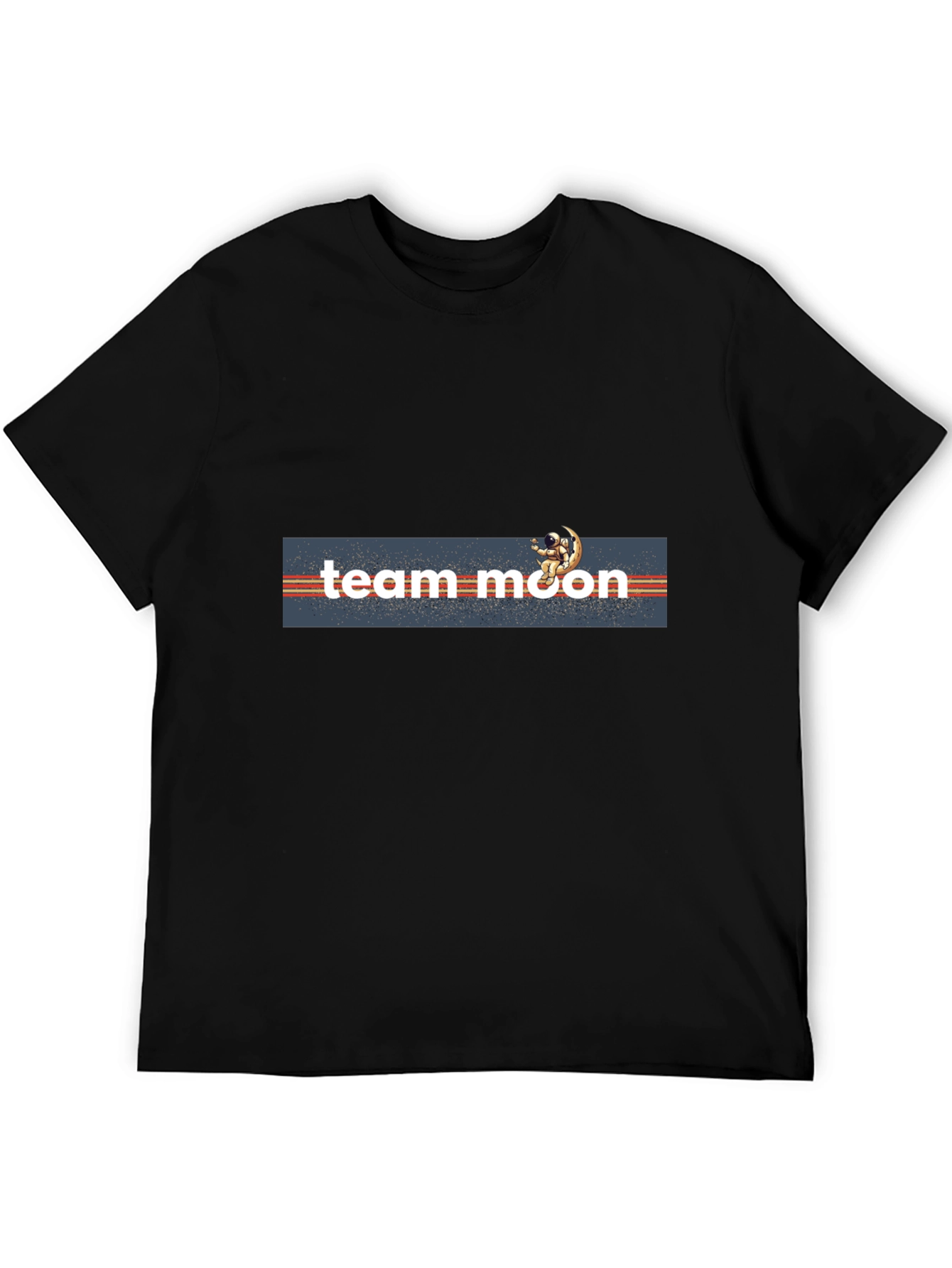 Team Moon Black T-Shirt - Astronaut Design