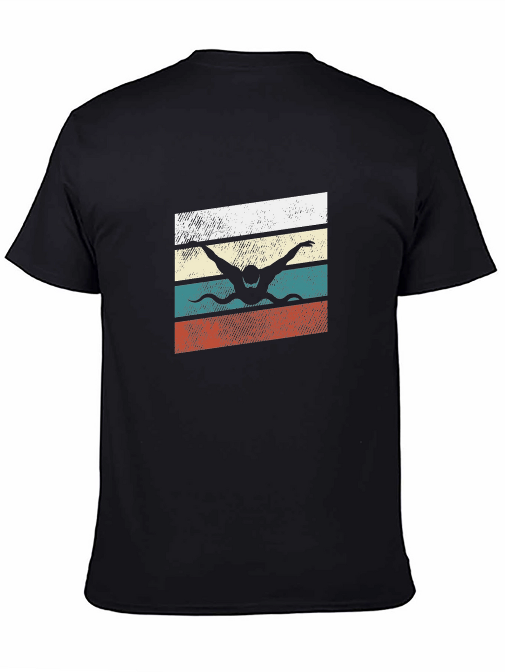 Retro Swimmer Graphic Tee - Black