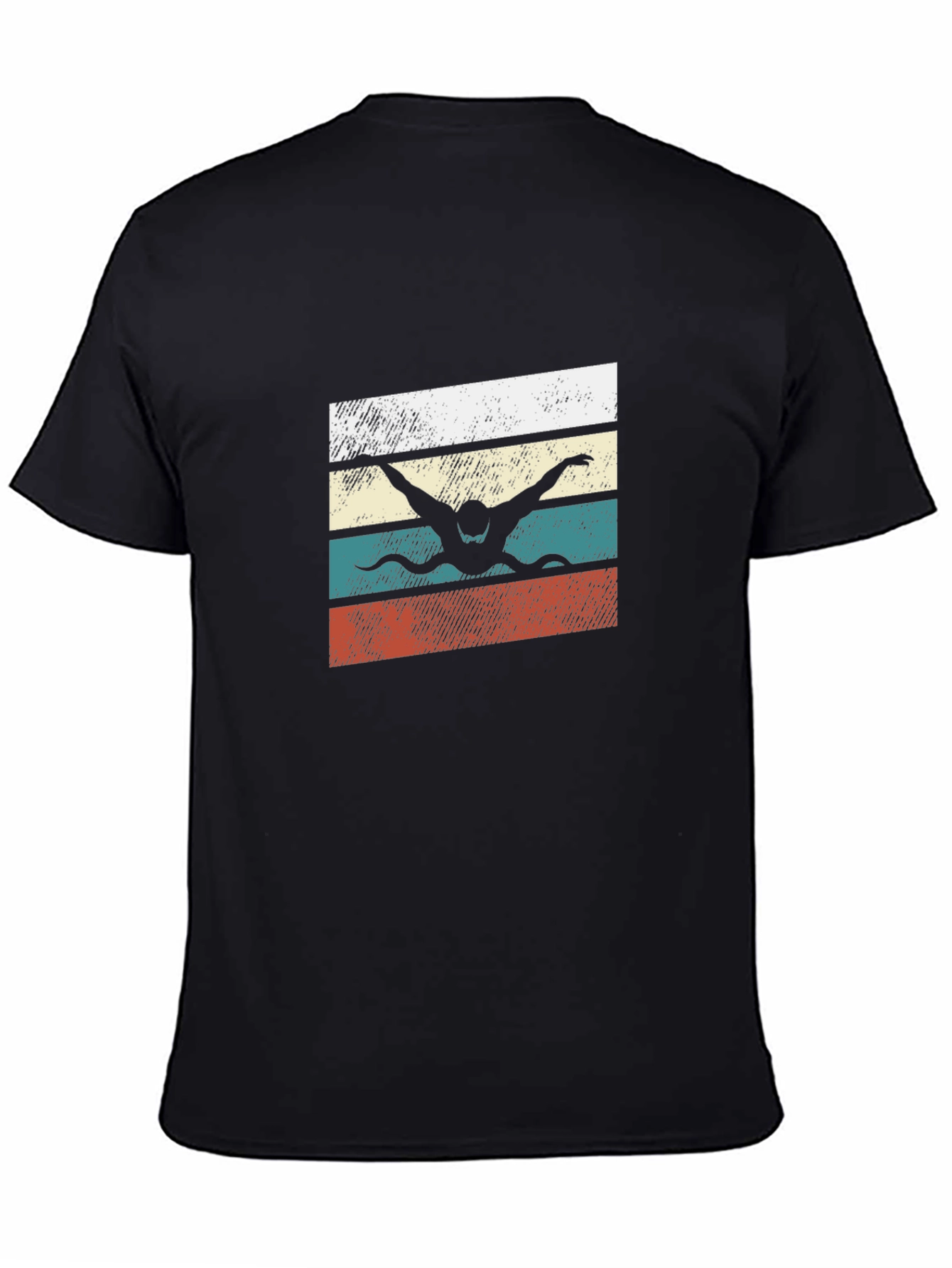 Retro Swimmer Graphic Tee - Black