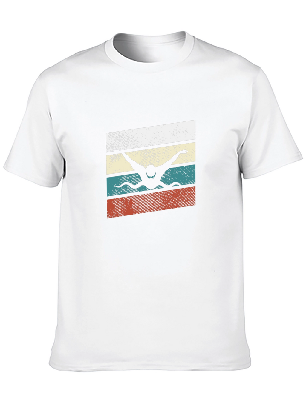 Retro Swimmer Graphic Tee - Black