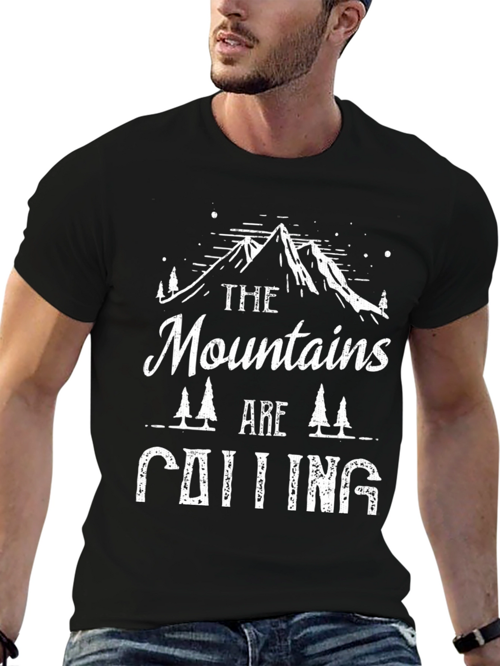 Mountains Calling Graphic Tee - Black