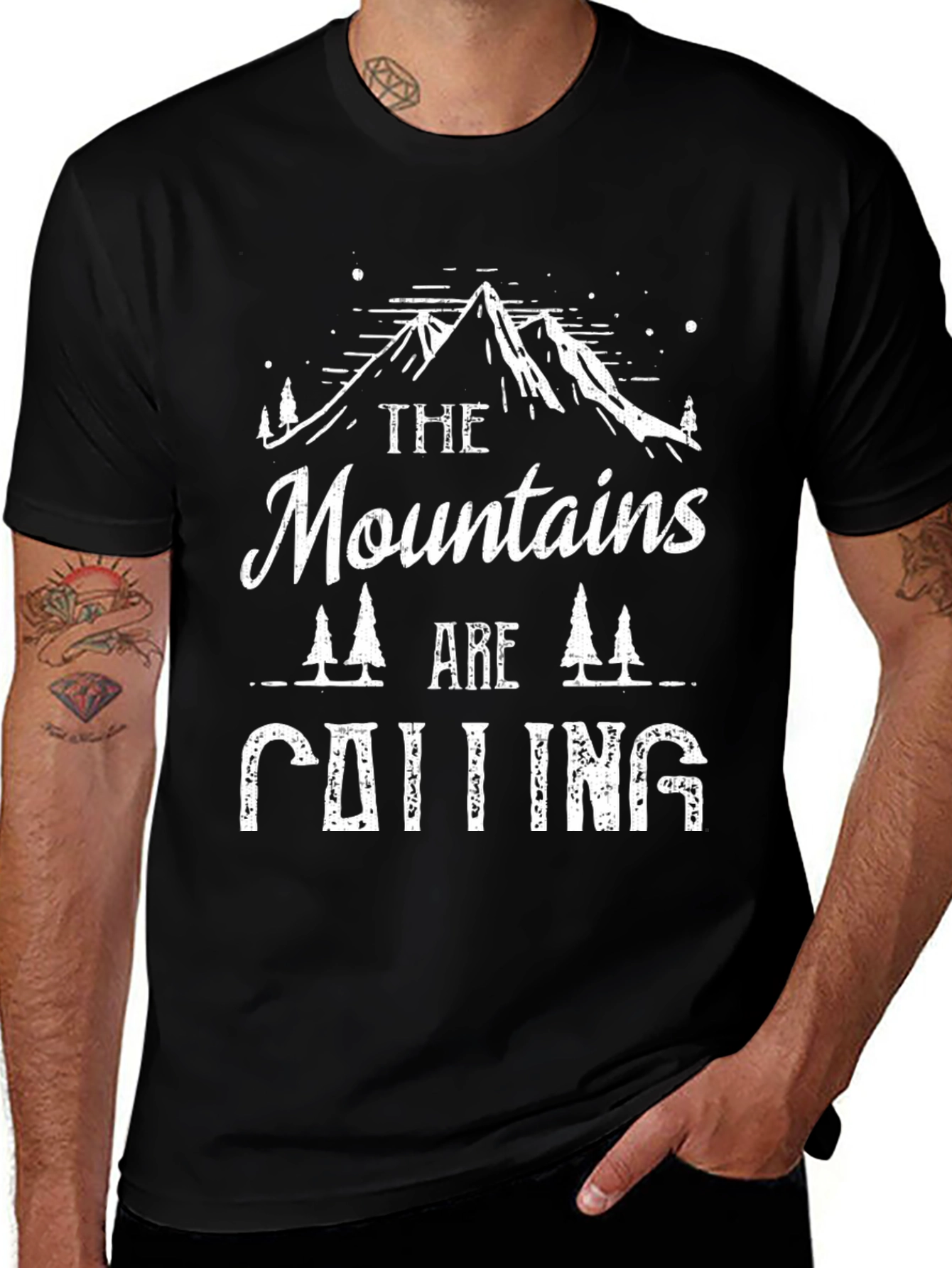 Mountains Calling Graphic Tee - Black