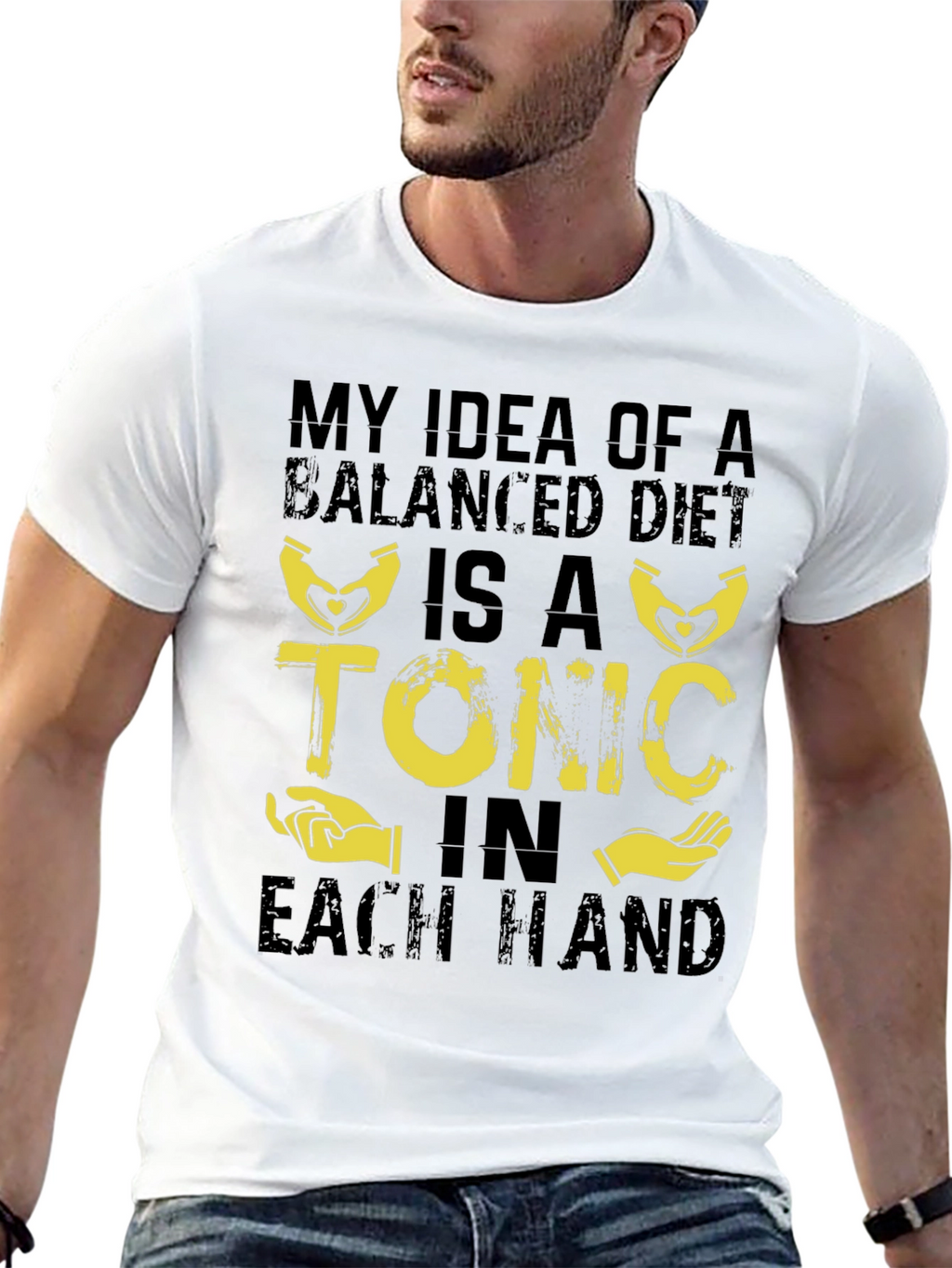 Balanced Diet Tonic T-Shirt Funny Humor Graphic Tee