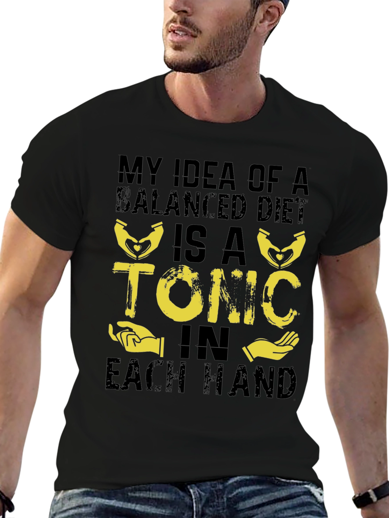 Balanced Diet Tonic T-Shirt Funny Humor Graphic Tee