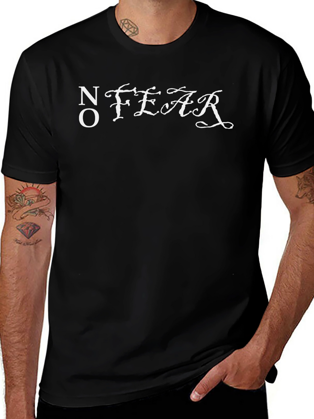 No Fear Black Graphic Tee
