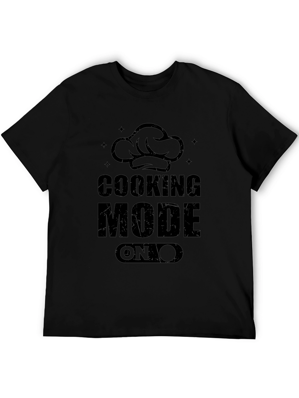 Cooking Mode ON Black Graphic T-Shirt