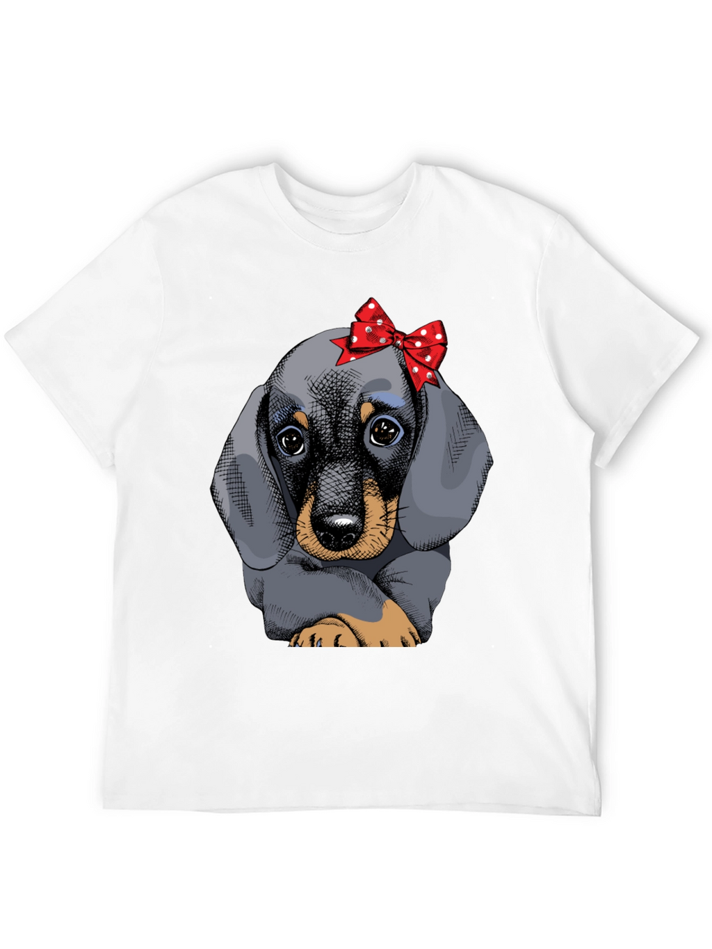 Dachshund Puppy Bow T-Shirt Cute Dog Graphic Tee